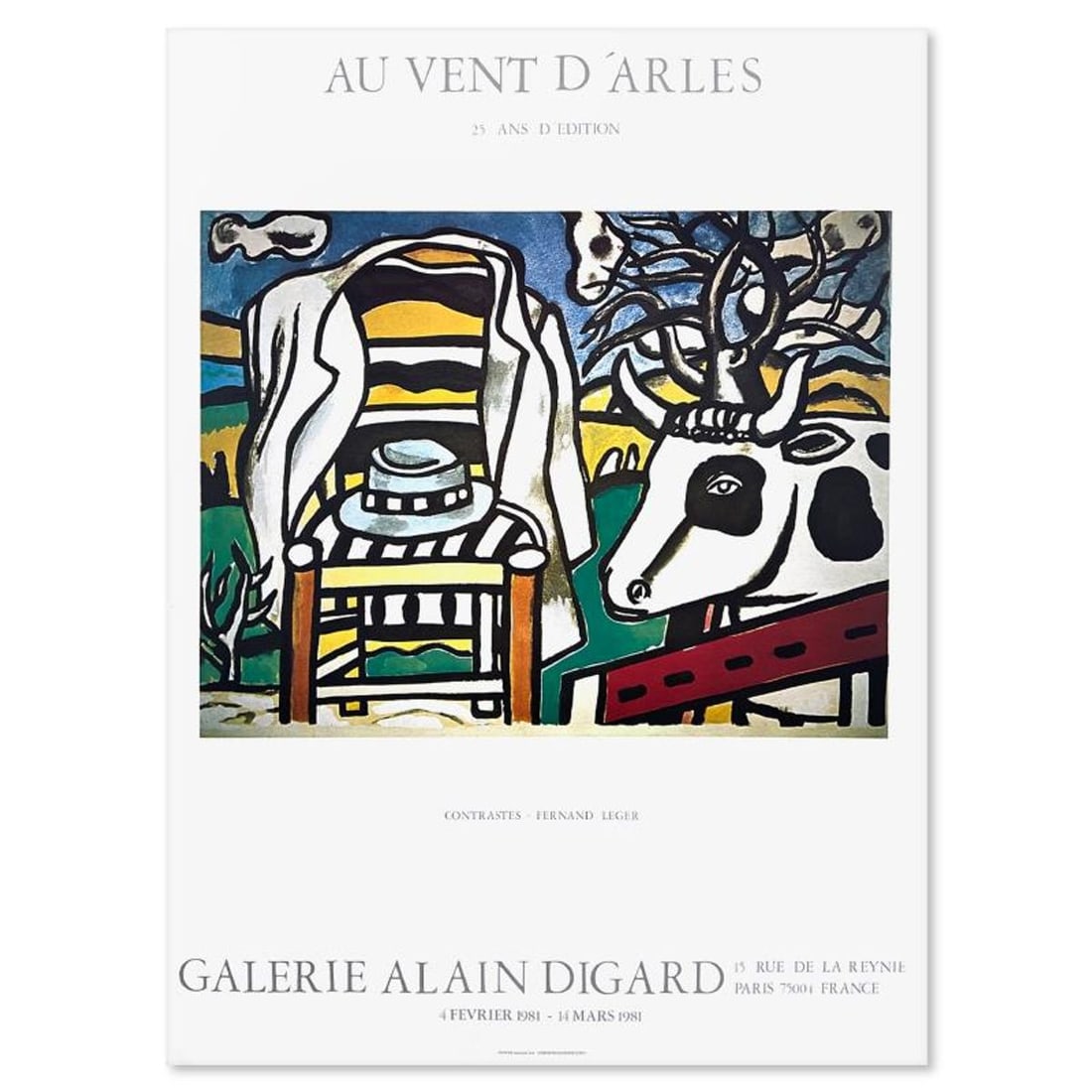 Fernand Henri Leger (1881-1955), "Contrastes" Vintage Poster on Paper: Contrastes is a vintage poster on paper by Fernand Henri Leger (1881-1955). Measures approx. 22.5" x 30" (image). There may be very minor imperfections on the paper but the piece is in good condition.