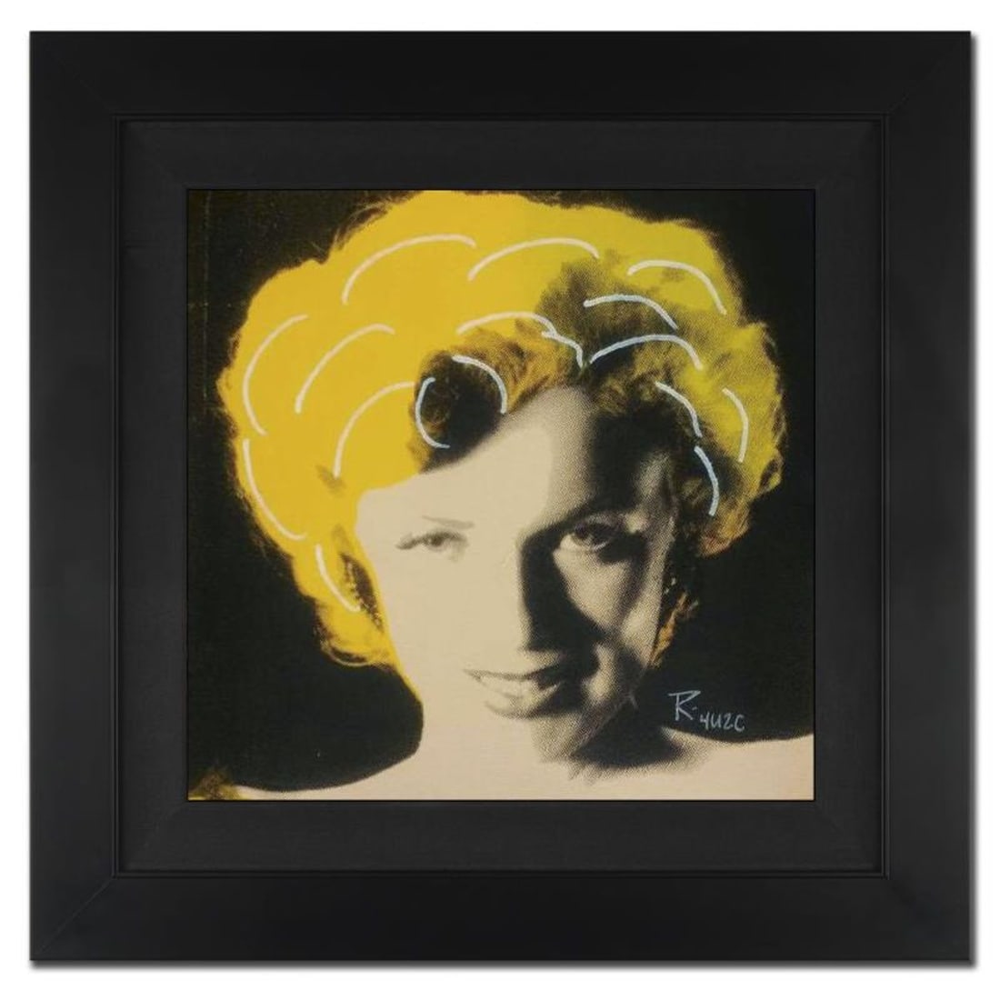 Ringo Daniel Funes, "Midnight Marilyn" Framed One-of-a-Kind Mixed Media Painting on Canvas, Hand (1 of 1)