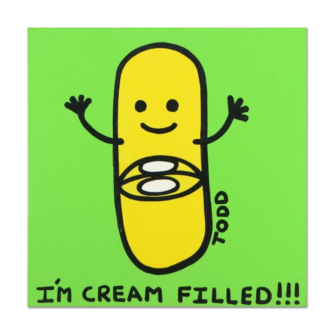 Todd Goldman, "I'm Cream Filled" Original Acrylic Painting on Gallery Wrapped Canvas, Hand Signed (1 of 2)