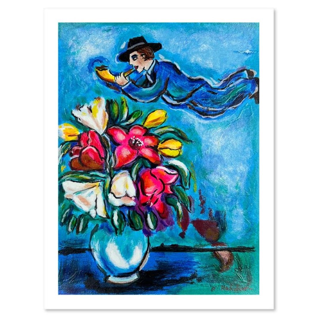 Alex Meilichson, "Message from an Angel" Hand Signed, Numbered Limited Edition Serigraph with Letter (1 of 2)