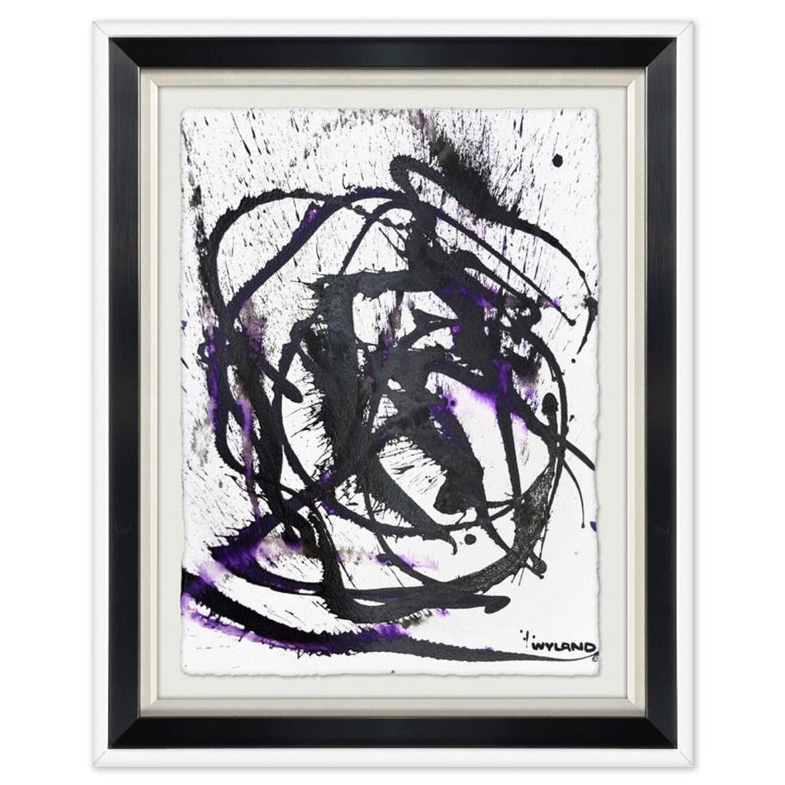 Wyland, "Untitled Abstract" Framed Original Painting on Paper, Hand Signed with Letter of: This is an original watercolor painting on paper by Wyland, hand signed by the artist. This piece comes custom framed. Includes Letter of Authenticity. Measures approximately 38.5" x 31" x (framed), 3