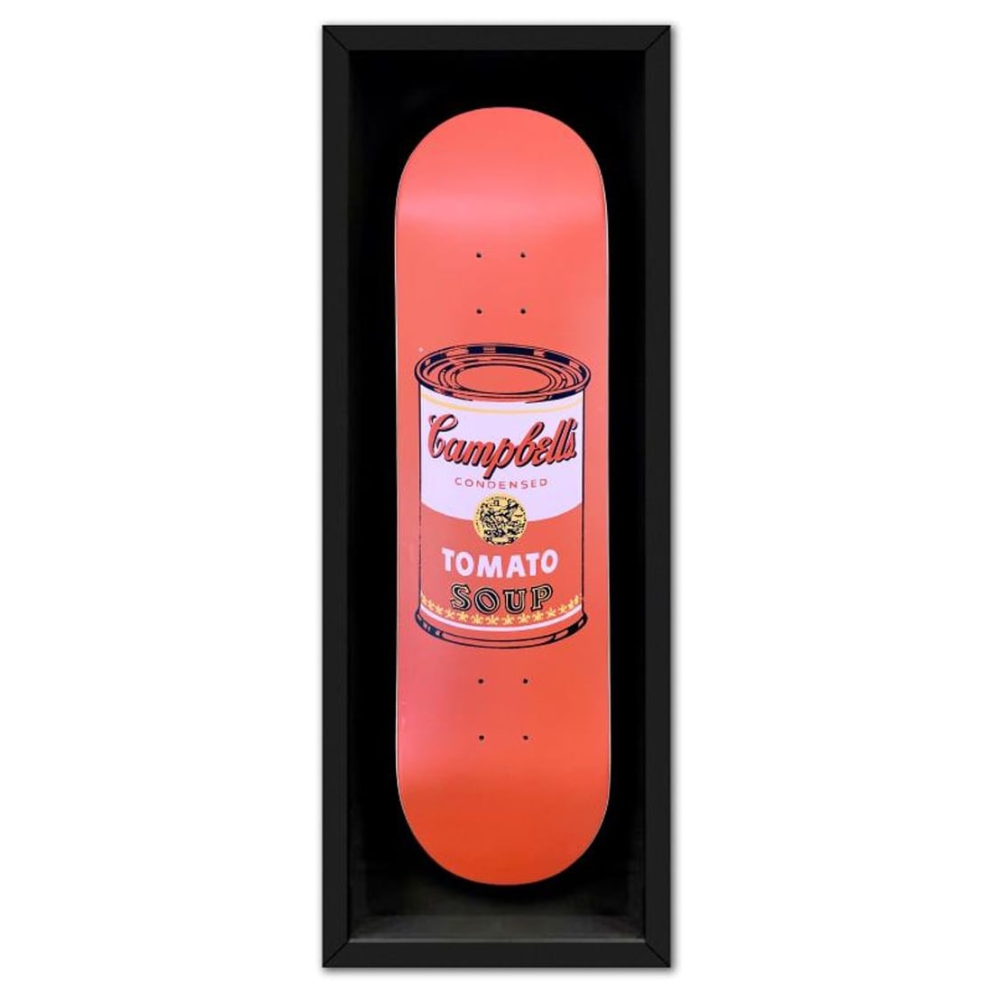 Andy Warhol (1928-1987), "Soup Can (Peach)" Framed Skateboard, Plate Signed with Letter of (1 of 2)