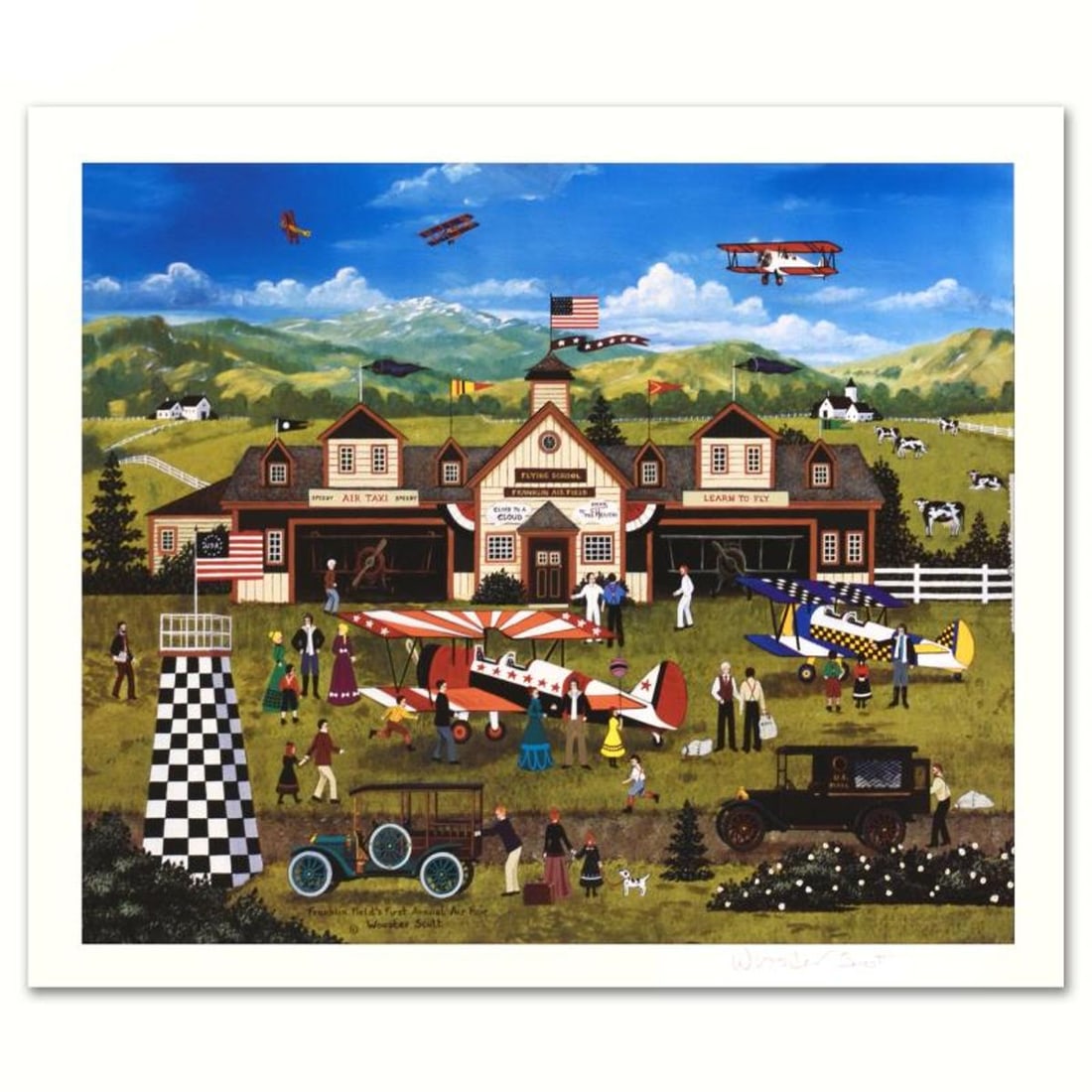 Jane Wooster Scott, "Franklin Field's First Annual Air Fair" Hand Signed Limited Edition Lithograph (1 of 1)