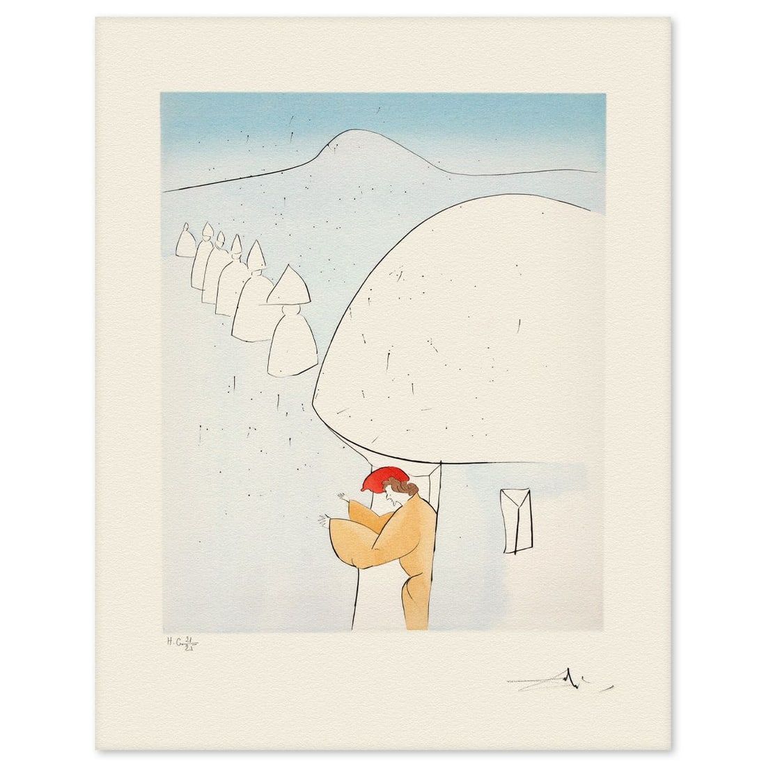 Salvador Dali- Etching "Rokujiso": Artist: Salvador Dali. Medium: Etching. Title: Rokujiso. Size: 26" x 20". Signature: Hand signed and numbered. Reference#: 74720.