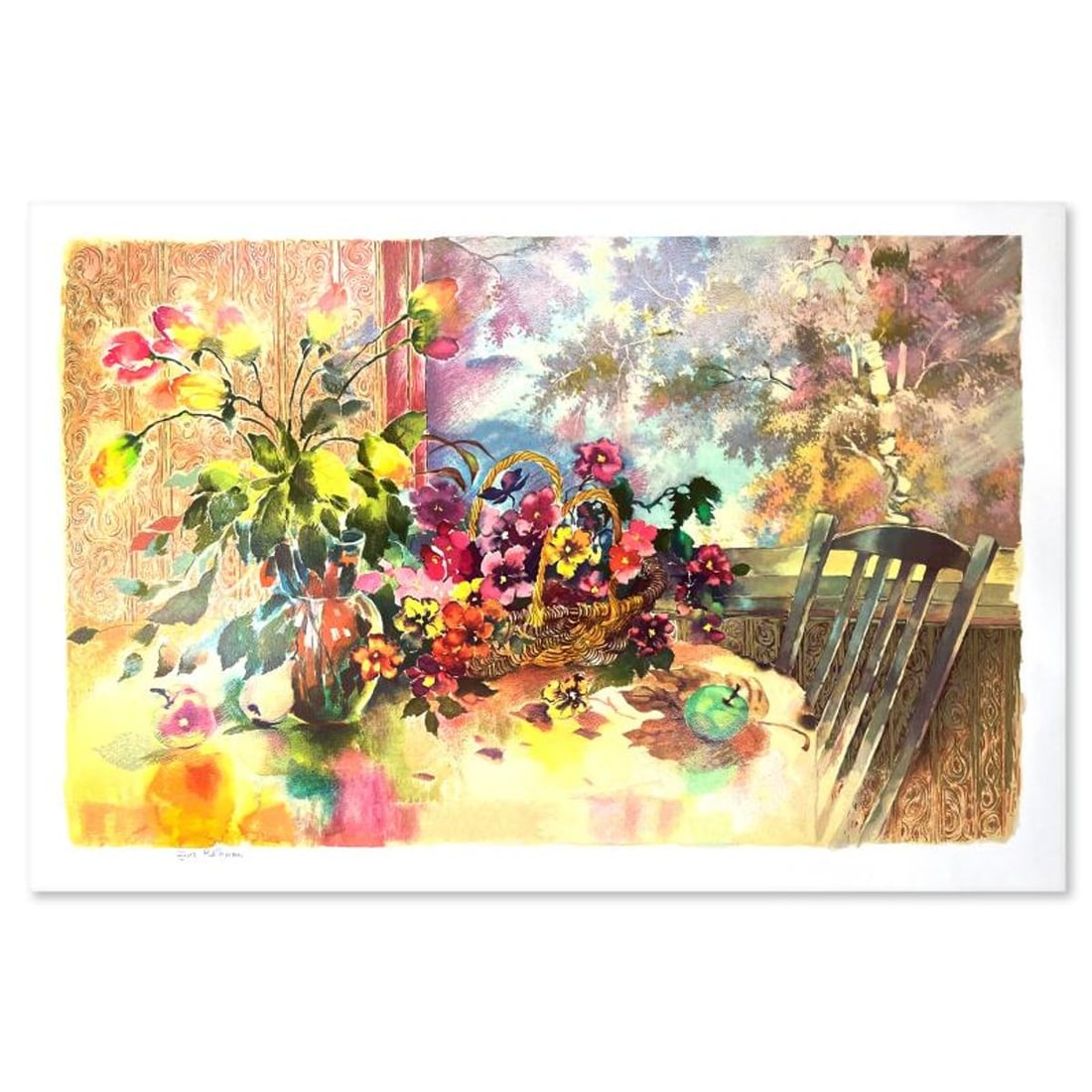 Zina Roitman, Limited Edition Serigraph, Hand Signed and Numbered, Letter of Authenticity.: This is a limited edition serigraph on paper by Zina Roitman. The piece comes hand signed by the artist, numbered, and with a letter of authenticity. Measures approximately 25" x 39". Reference#:
