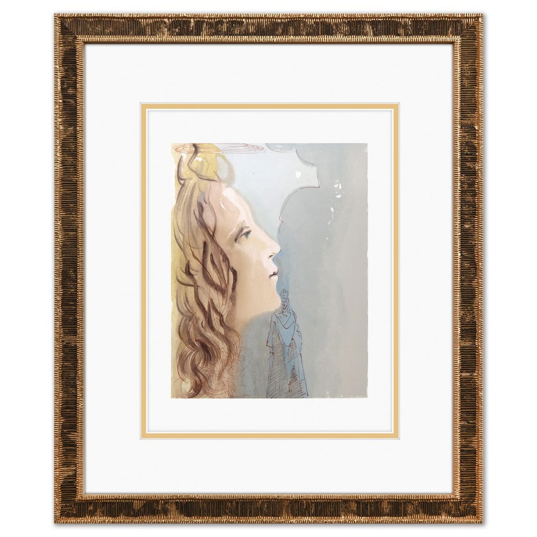Salvador Dali- Original Color Woodcut on B.F.K. Rives Paper "Paradise 8": Artist: Salvador Dali. Medium: Original Color Woodcut on B.F.K. Rives Paper. Title: Paradise 8. Size: 13" x 10". Measures approx. 19" x 16" (framed). Certificate of Authenticity: Is included. Addition