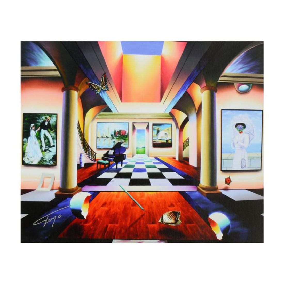 Ferjo, "Room of Splendor" Limited Edition on Canvas, Numbered and Signed with Letter of: Room of Splendor is a limited edition giclee on canvas, bearing Ferjo's authorized signature. Includes Letter of Authenticity. Measures approx. 12" x 10" (image). This item requires special handling a