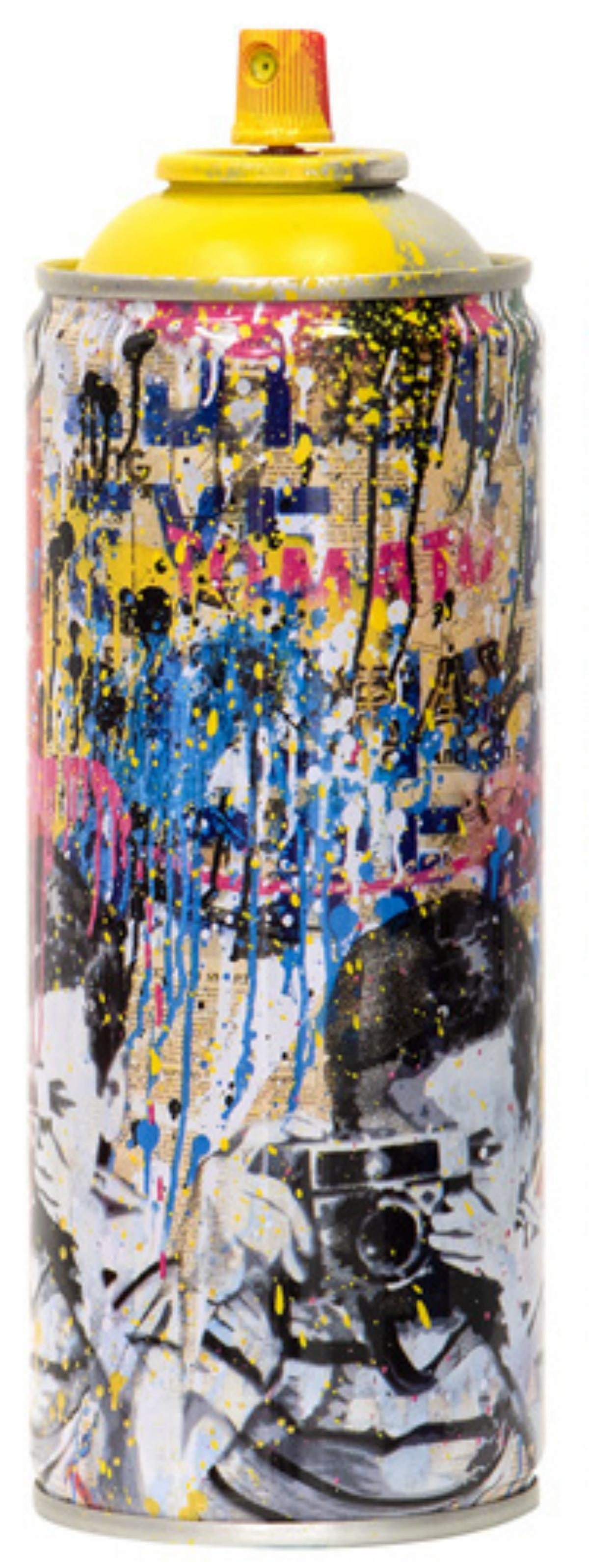 Mr. Brainwash- SPRAY CAN "SMILE[PORTRAIT], 2020": Artist: Mr. Brainwash. Medium: SPRAY CAN. Title: SMILE[PORTRAIT], 2020. Size: 7.5" x 2.5". Signature: Numbered and dated. Additional: Cans Include Case. Reference#: 14426.