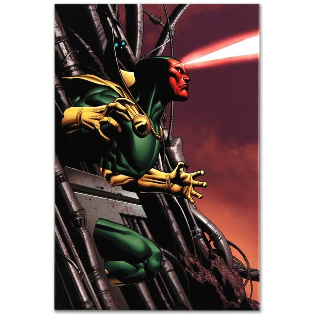 Marvel Comics "Marvel Adventures: Super Heroes #8" Numbered Limited Edition Giclee on Canvas by: A piece of comic book history, this limited edition, from original art by Clayton Henry, depicts an epic image of Vision. Artistic from an early age, Clayton Henry often uses comic books as his inspir