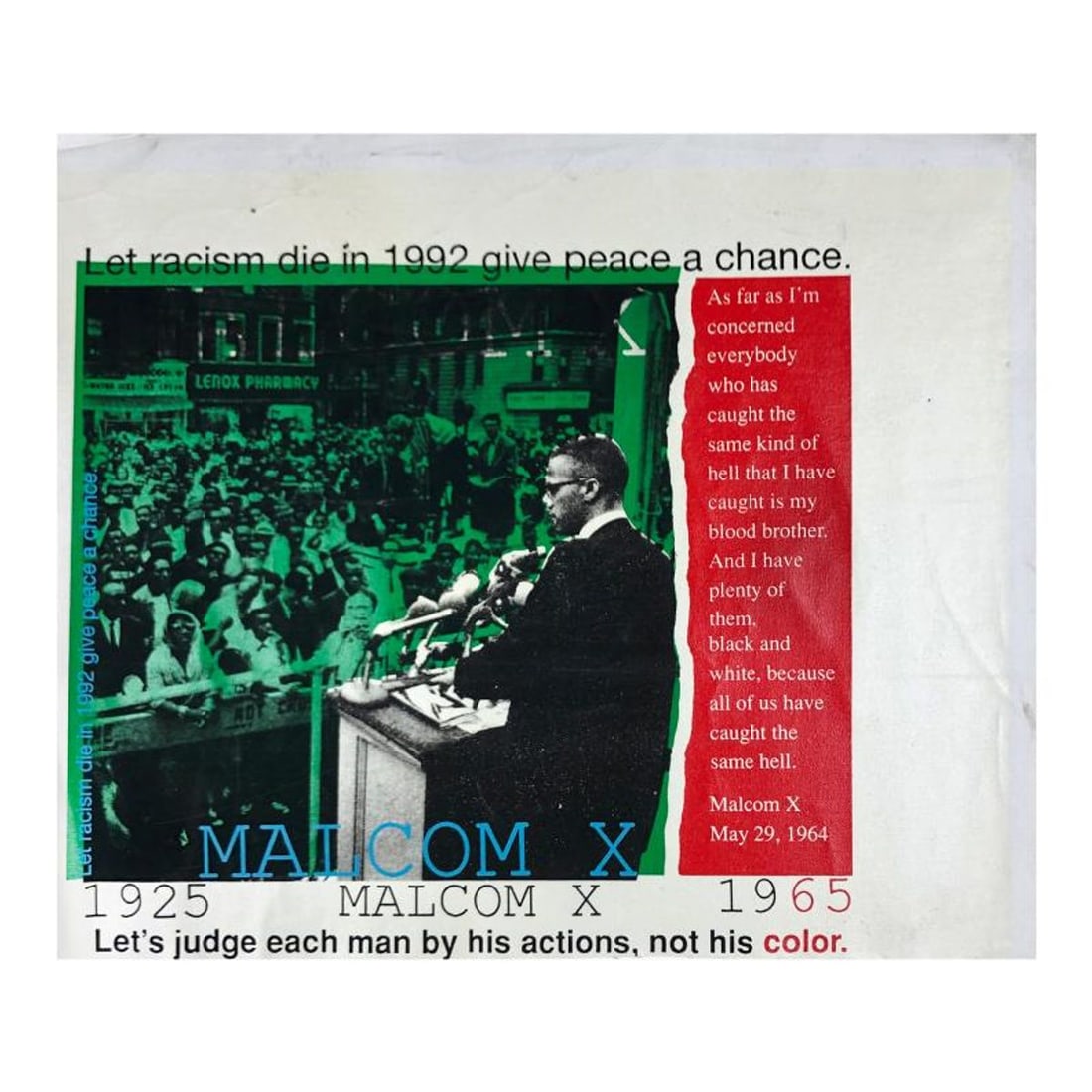 Steve Kaufman (1960-2010), "Malcolm X (State 3)" Hand Signed and Numbered Limited Edition Hand (1 of 2)