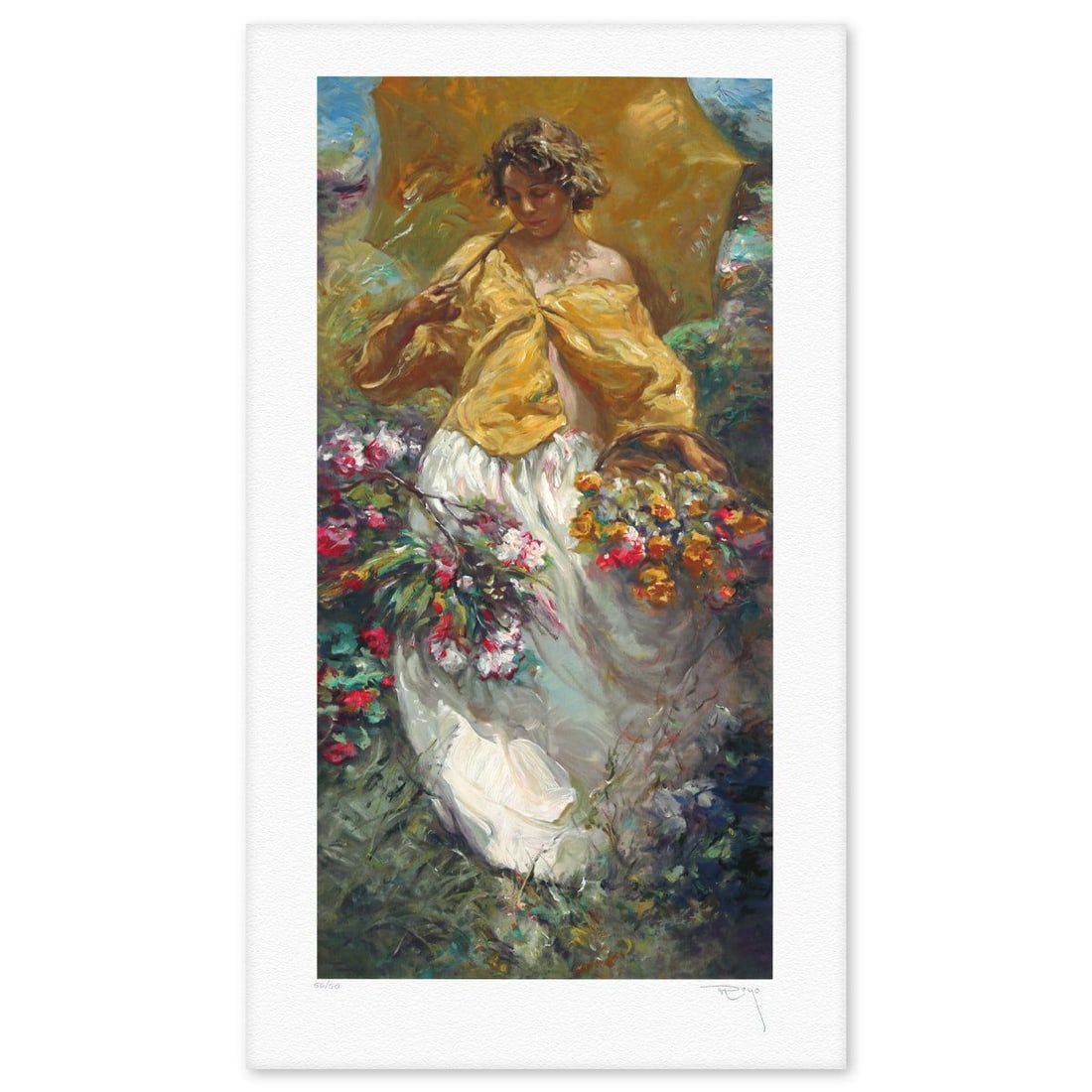 Royo- Serigraph "Spring": Artist: Royo. Medium: Serigraph. Title: Spring. Size: 24" x 12". Signature: Hand signed and numbered. Reference#: 74821.
