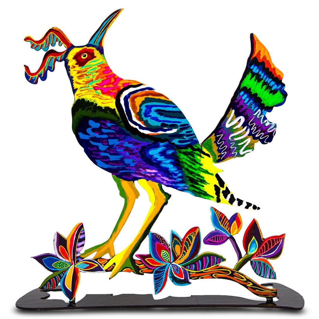 Patricia Govezensky- Original Free Standing Sculpture "Rainbow Bird": Artist: Patricia Govezensky. Medium: Original Free Standing Sculpture. Title: Rainbow Bird. Size: 12" x 12". Signature: Hand Signed by the artist. Certificate of Authenticity: Is included. Additional: