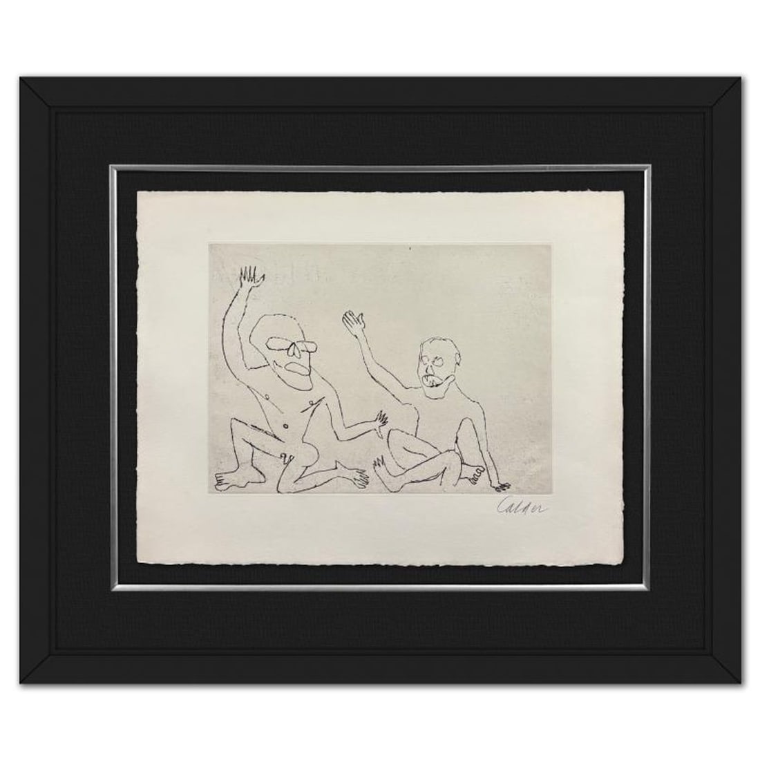 Alexander Calder (1898-1976), Framed Etching, Hand Signed from the "Santa Claus" Portfolio with (1 of 2)