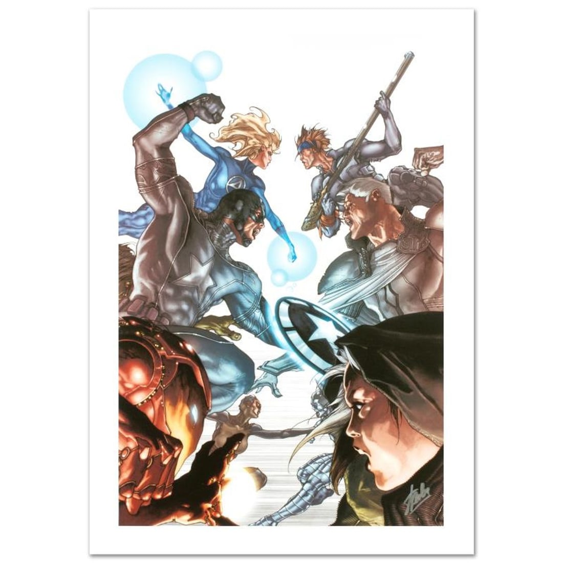 Stan Lee Signed, Marvel Comics "Age of X: Universe #2" Limited Edition Canvas, Numbered 2/99 with: Age of X: Universe #2 is a limited edition giclee on canvas with art by Simone Bianchi . Officially licensed by Marvel, this piece is numbered 2/99 and hand signed by creative legend Stan Lee (1922-20