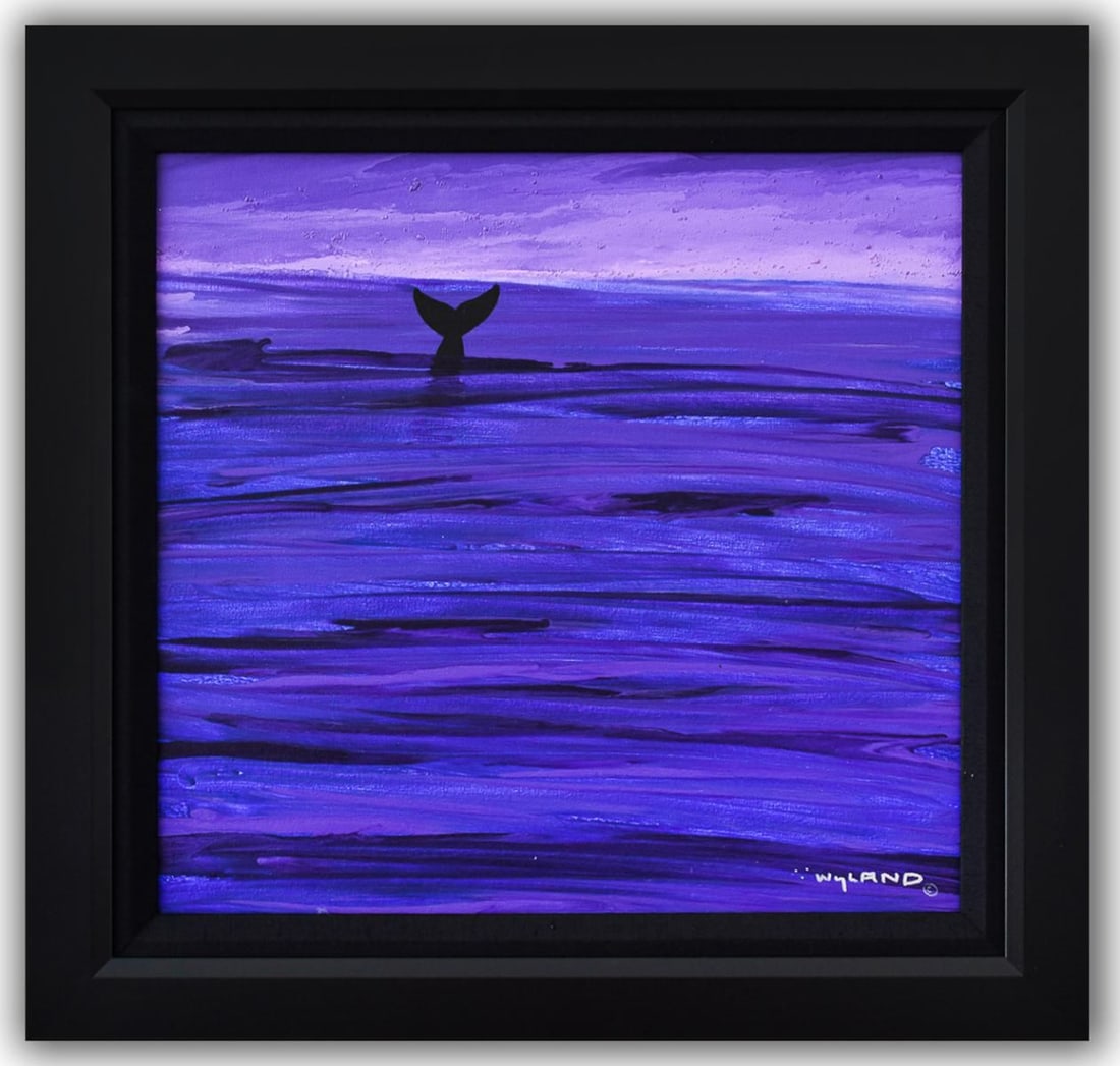 Wyland- Original Painting on Canvas "Fluke": Artist: Wyland. Medium: Original Painting on Canvas. Title: Fluke. Size: 17" x 18". Measures approx. 23" x 24" (framed). Signature: Hand Signed by the artist. Certificate of Authenticity: Is included.