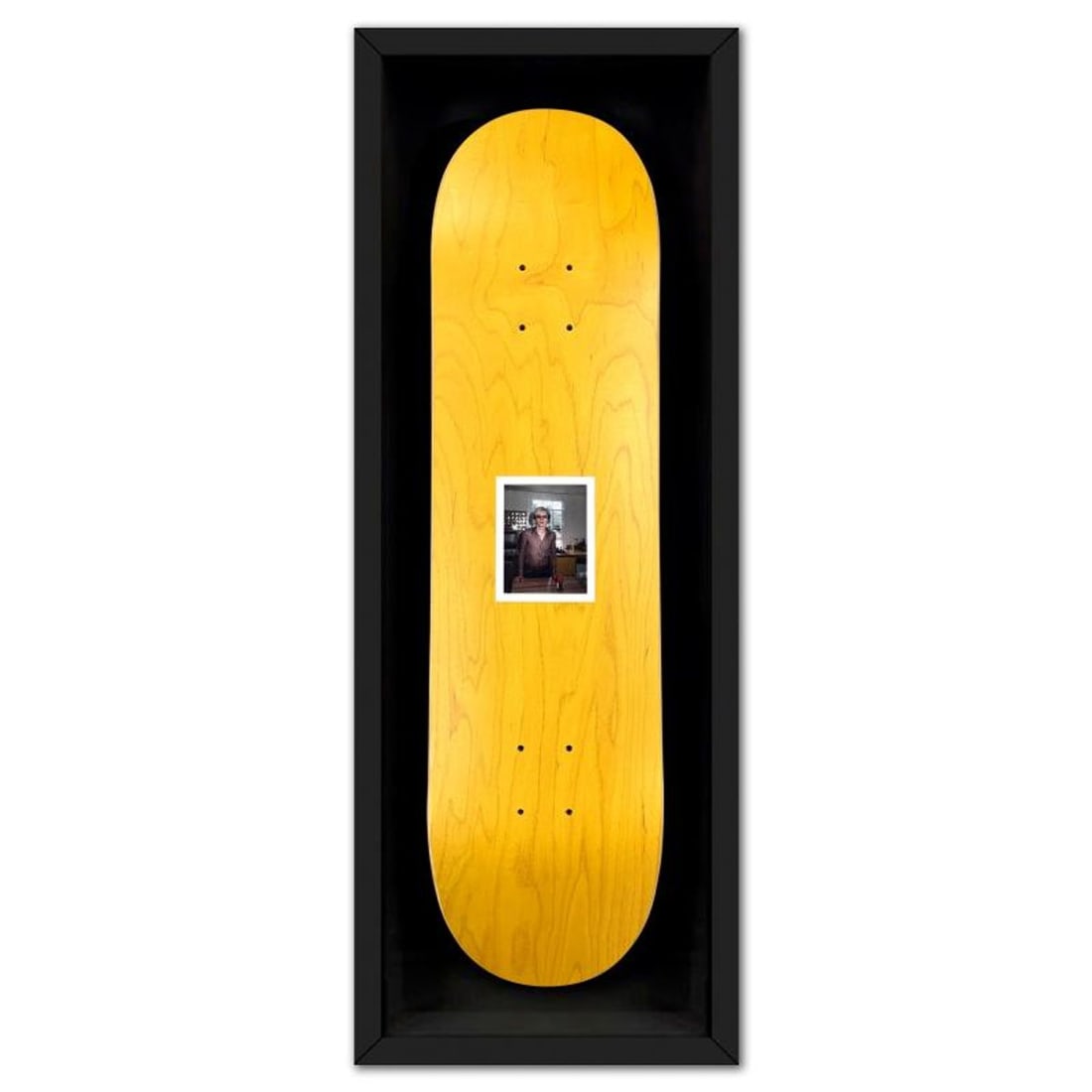 Andy Warhol (1928-1987), "Self-Portrait (Yellow)" Framed One-of-a-Kind Unique Edition Skateboard,: Self-Portrait (Yellow) is a one-of-a-kind unique edition skateboard by Andy Warhol (1928-1987), bearing the plate signature inverso of the artist. This piece comes custom framed. This piece is from a 