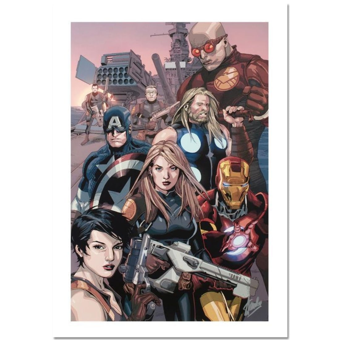 Stan Lee Signed, Marvel Comics "Ultimate Avengers vs. New Ultimates #2" Limited Edition Canvas 2/10: Ultimate Avengers vs. New Ultimates #2 is a limited edition giclee on canvas with art by Leinil Francis Yu. Officially licensed by Marvel, this piece is numbered 2/10 and hand signed by creative legen