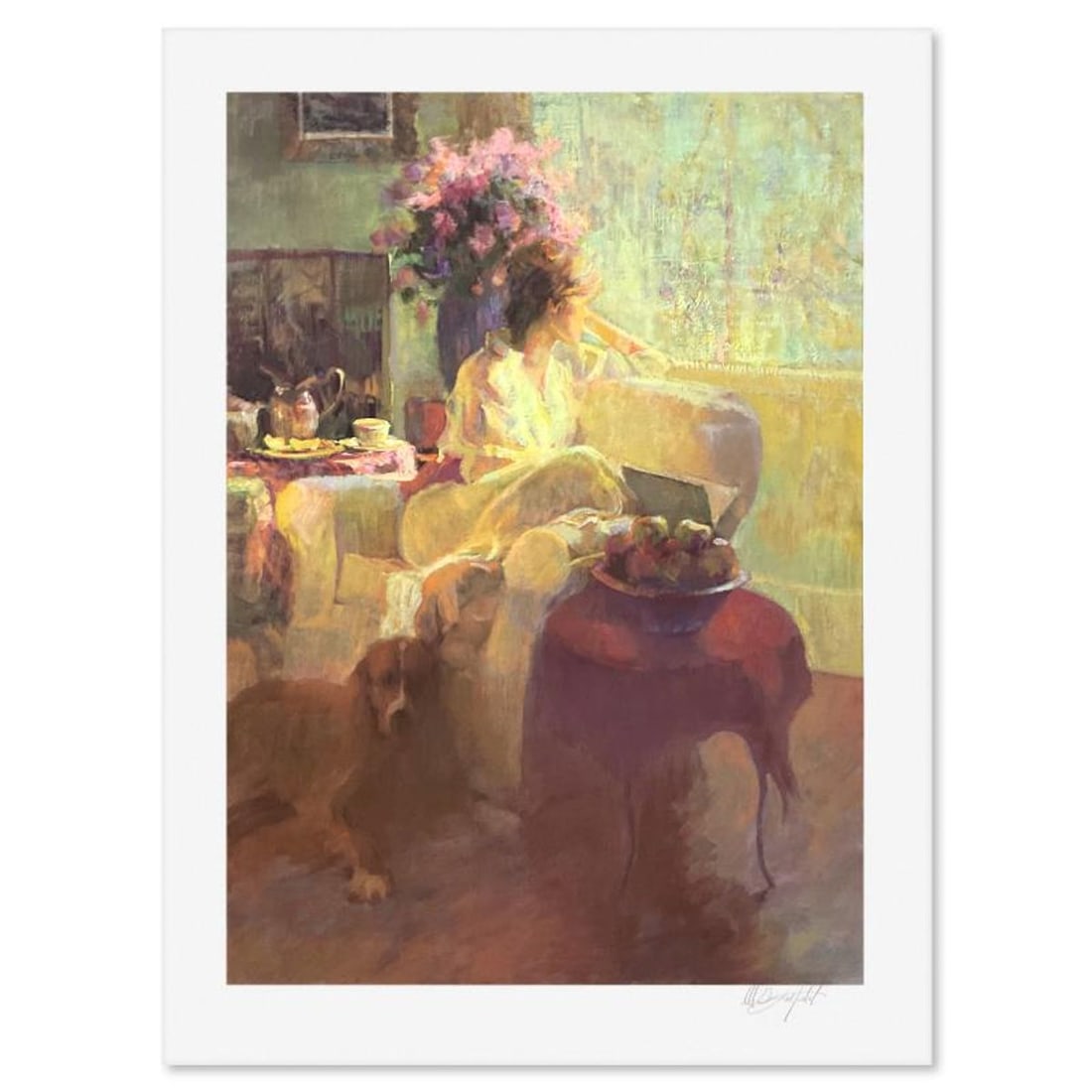 Don Hatfield, "Day Dreaming" Limited Edition Printer's Proof Serigraph, Numbered and Hand Signed: Day Dreaming is a limited edition printer's proof serigraph on paper by Don Hatfield, numbered and hand signed by the artist. Includes Letter of Authenticity. Measures approx. 39" x 29" (border), 34" 