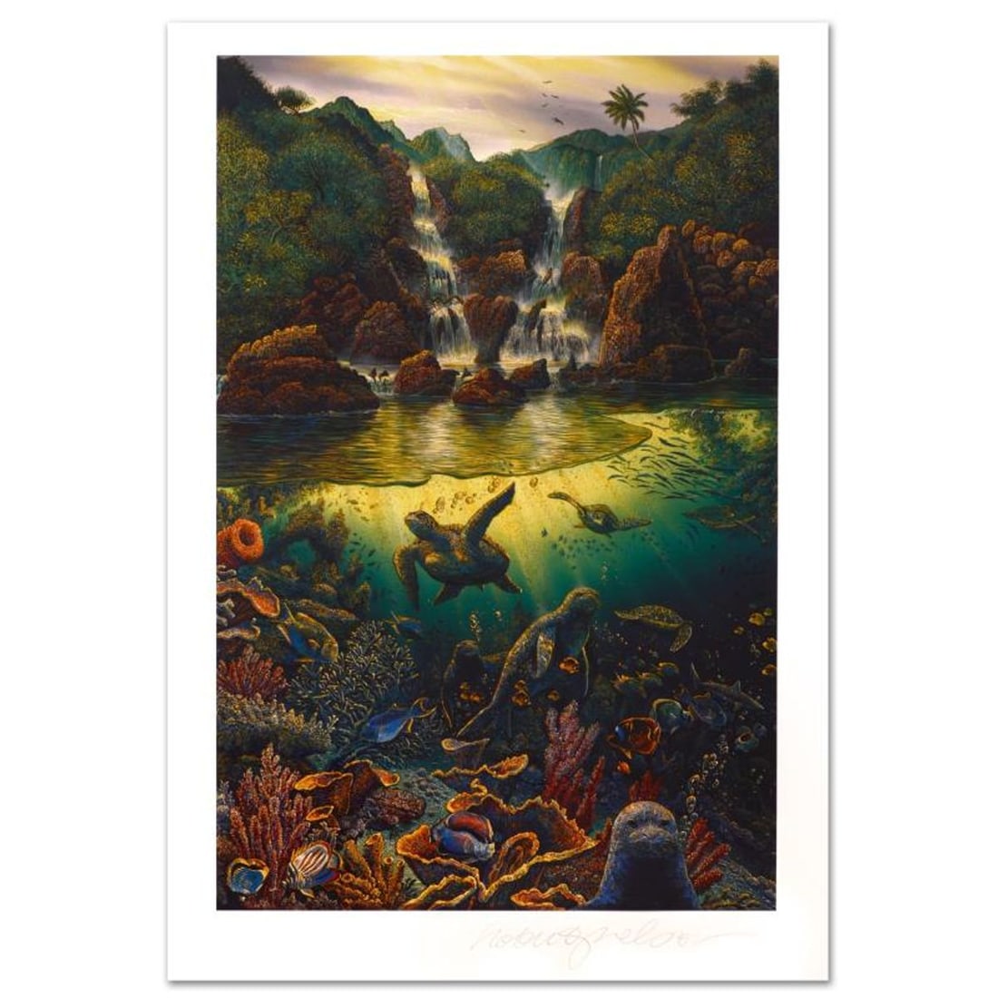 Robert Lyn Nelson, "Viridian Overture" Limited Edition Mixed Media, Numbered and Hand Signed with: Captivating audiences worldwide, Nelson dazzles all with his incredible use of color and depth. "Viridian Overture" is a limited edition mixed media on paper, numbered and hand signed by the artist!