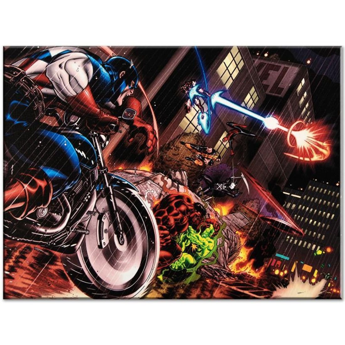 Marvel Comics "Avengers: X-Sanction #1" Numbered Limited Edition Giclee on Canvas by Ed McGuinness: A piece of comic book history, this limited edition, from original art by Ed McGuinness, features the duo of Captain America and his long time friend Bucky. In May 2006, McGuinness entered an exclusiv