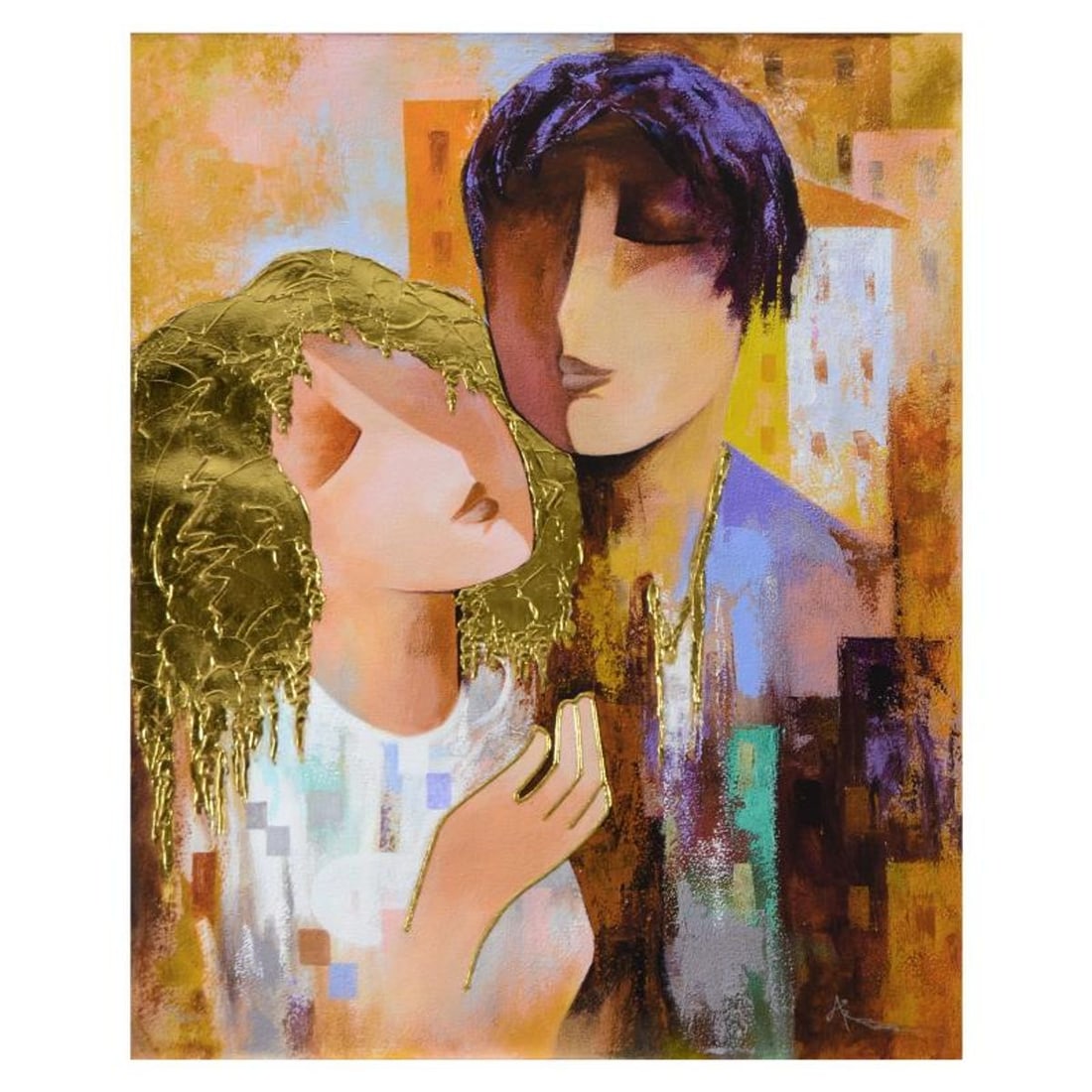 Arbe, "Honeymoon" Limited Edition on Canvas with Gold Embellishing, Numbered and Hand Signed with: Honeymoon is a limited edition giclee on canvas with gold embellishing by Arbe, numbered and hand signed by the artist. Includes Certificate of Authenticity. Measures approx. 24" x 30" (image). Refere