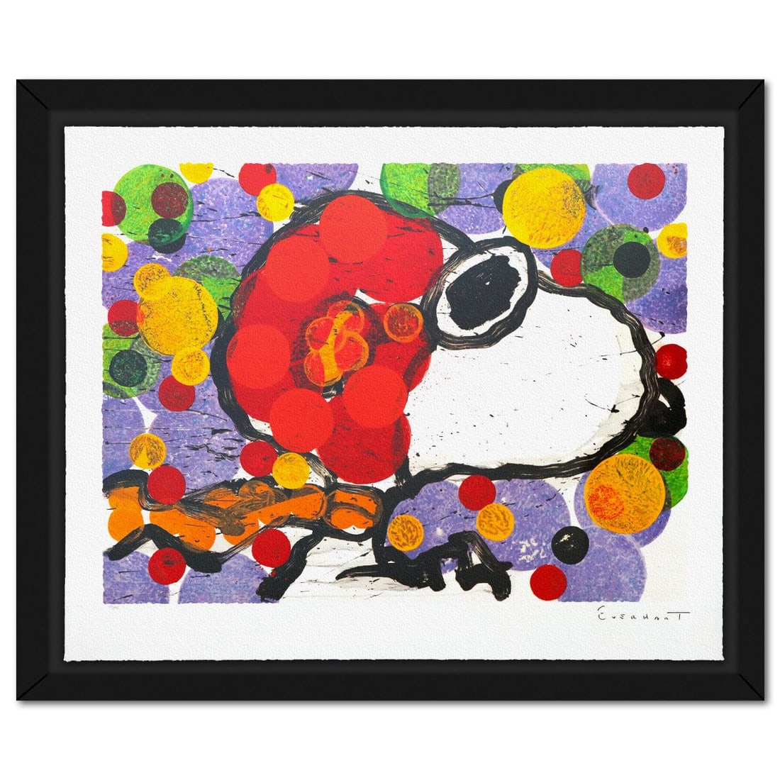 Tom Everhart- Hand Pulled Original Lithograph "Synchronize My Boogie-Evening": Artist: Tom Everhart. Medium: Hand Pulled Original Lithograph. Title: Synchronize My Boogie-Evening. Size: 27" x 34". Measures approx. 32" x 39" (framed). Signature: Hand signed and numbered. Certific