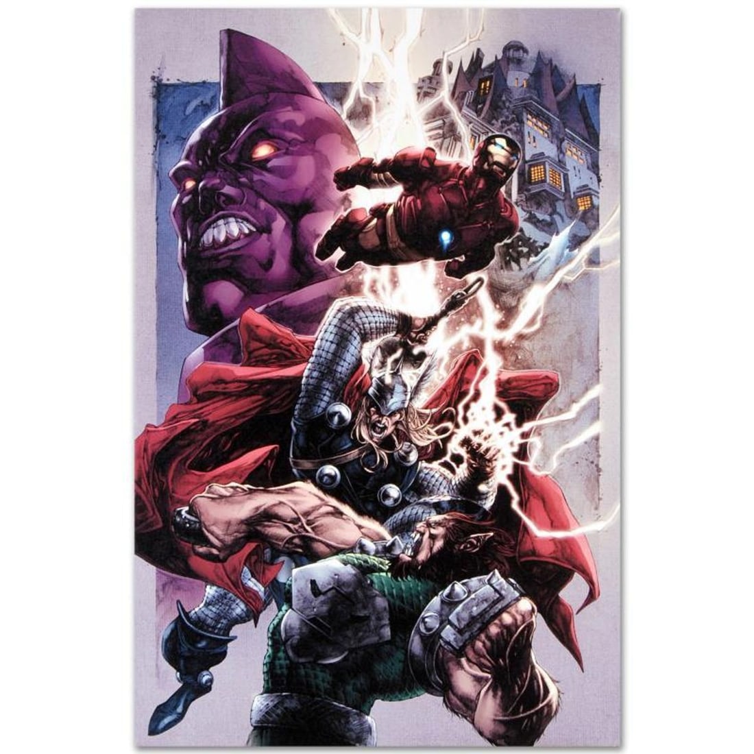 Marvel Comics "Iron Man/ Thor #2" Numbered Limited Edition Giclee on Canvas by Stephen Segovia with: A piece of comic book history, this limited edition, from original art by Stephen Segovia, depicts the classic characters Thor and Iron Man. Stephen Segovia is a comic book artist, illustrator, graphi
