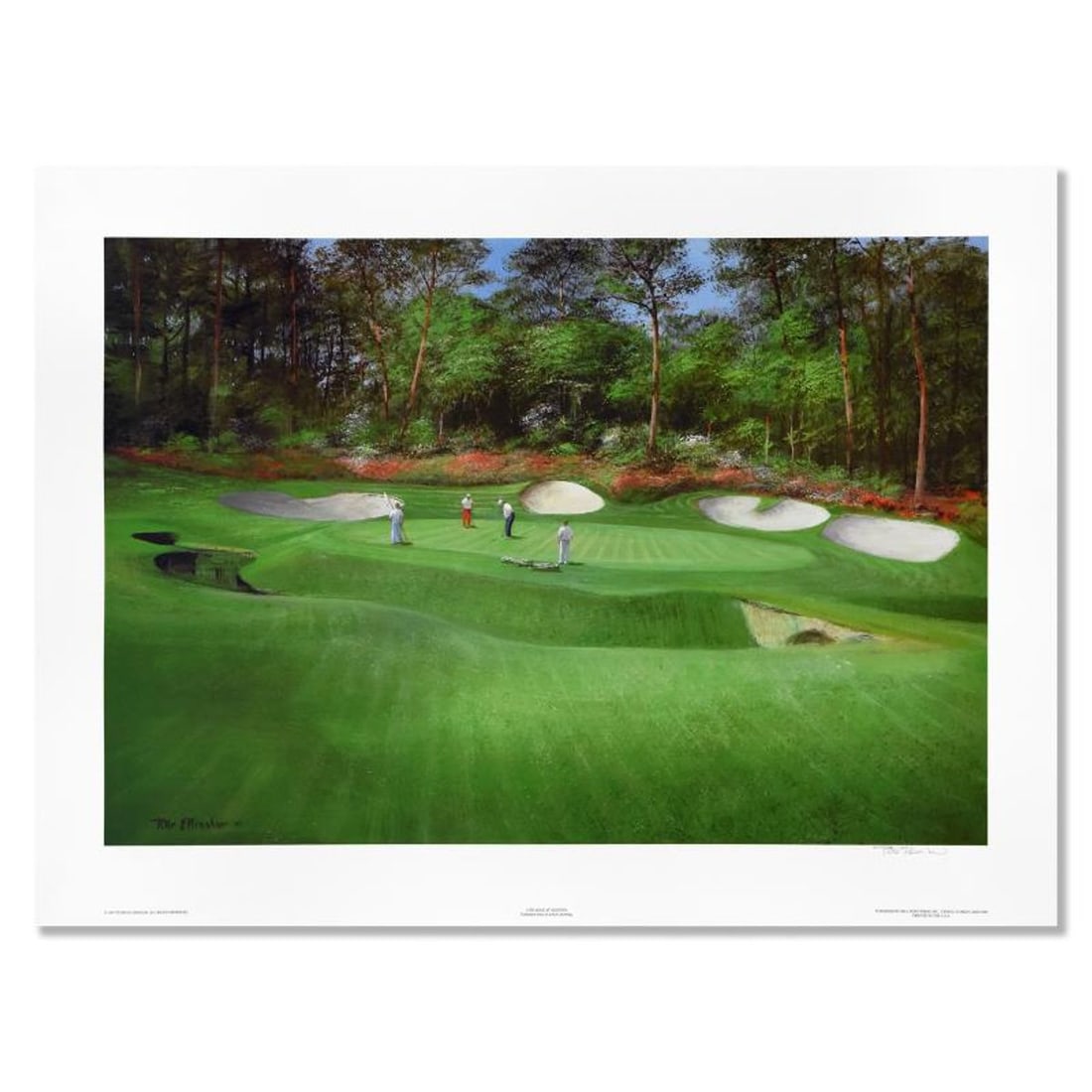 Peter Ellenshaw (1913-2007), "13th Hole at Augusta" Limited Edition Lithograph, Numbered and Hand: 13th Hole at Augusta is a limited edition lithograph on paper by Peter Ellenshaw (1913-2007), numbered and hand signed by the artist. Includes Letter of Authenticity. Measures approx. 25.5" x 18.5" (b