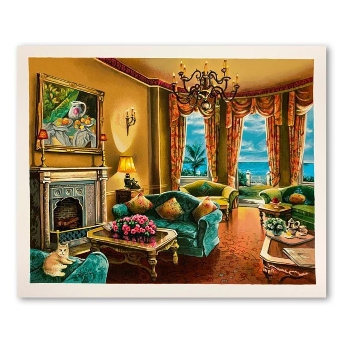 Anatoly Metlan, "Sunny Day in Florida" Hand Signed Limited Edition Serigraph on Paper with Letter of: Sunny Day in Florida is a limited edition serigraph on paper by Anatoly Metlan. It is numbered and hand signed and includes a letter of authenticity. Measures approximately 17" x 22" (image). Referenc