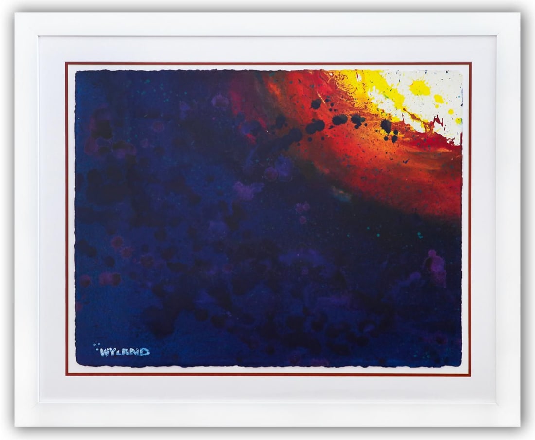 Wyland- Original Watercolor Painting on Deckle Edge Paper "Abstract": Artist: Wyland. Medium: Original Watercolor Painting on Deckle Edge Paper. Title: Abstract. Size: 22" x 30". Measures approx. 32" x 40" (framed). Signature: Hand Signed by the artist. Certificate of A