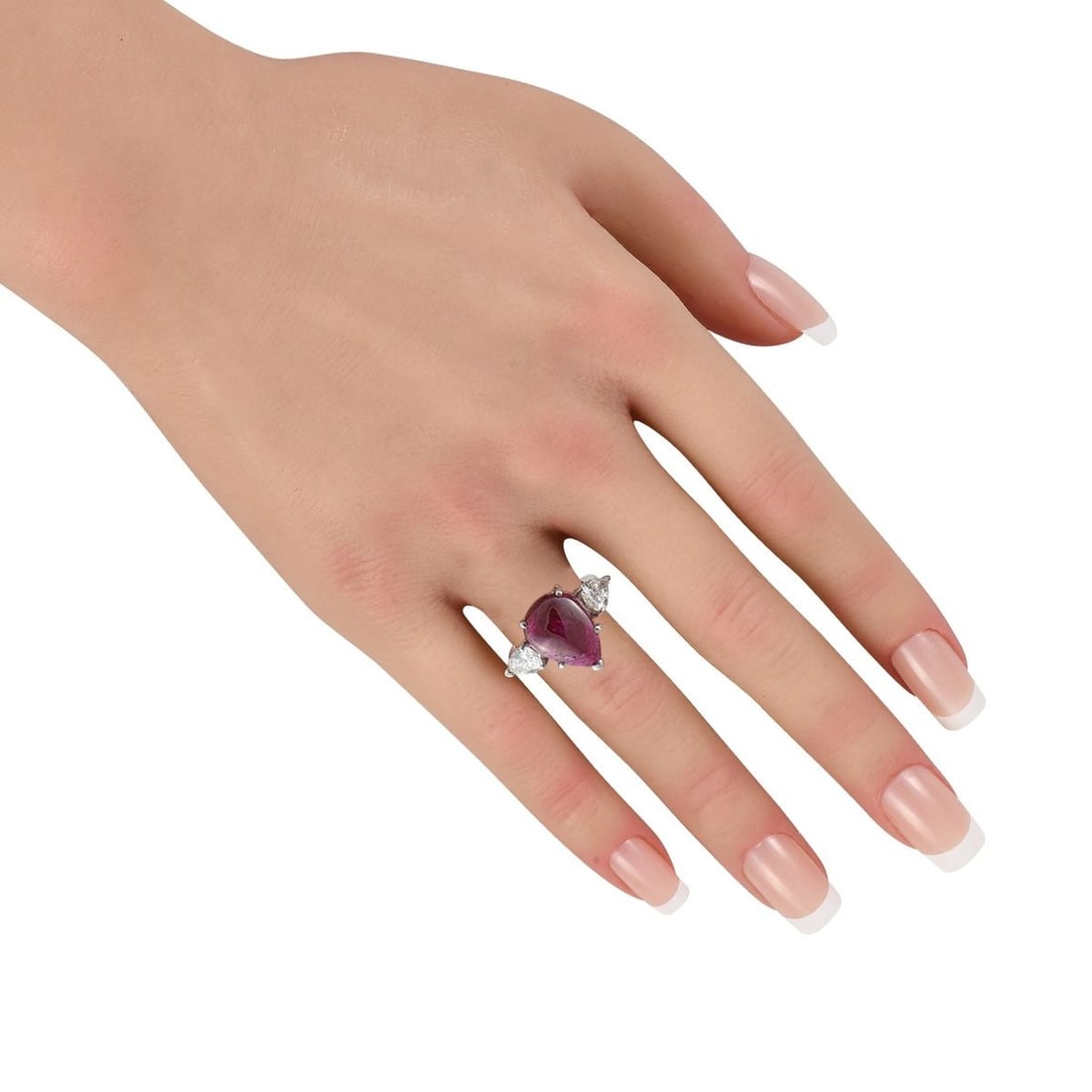 PLATINUM 1.85CT DIAMOND AND RUBY RING - 3