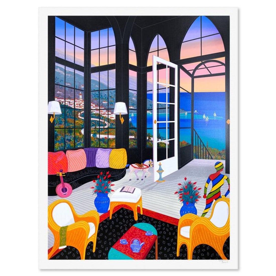 Fanch Ledan, "Gothic View" Limited Edition Serigraph, AP Numbered and Hand Signed with Letter of: Gothic View is a limited edition serigraph on paper by Fanch, AP numbered and hand signed by the artist. Includes Letter of Authenticity. Measures approx. 36" x 27.5" (border), 33.5" x 24.5" (image). 