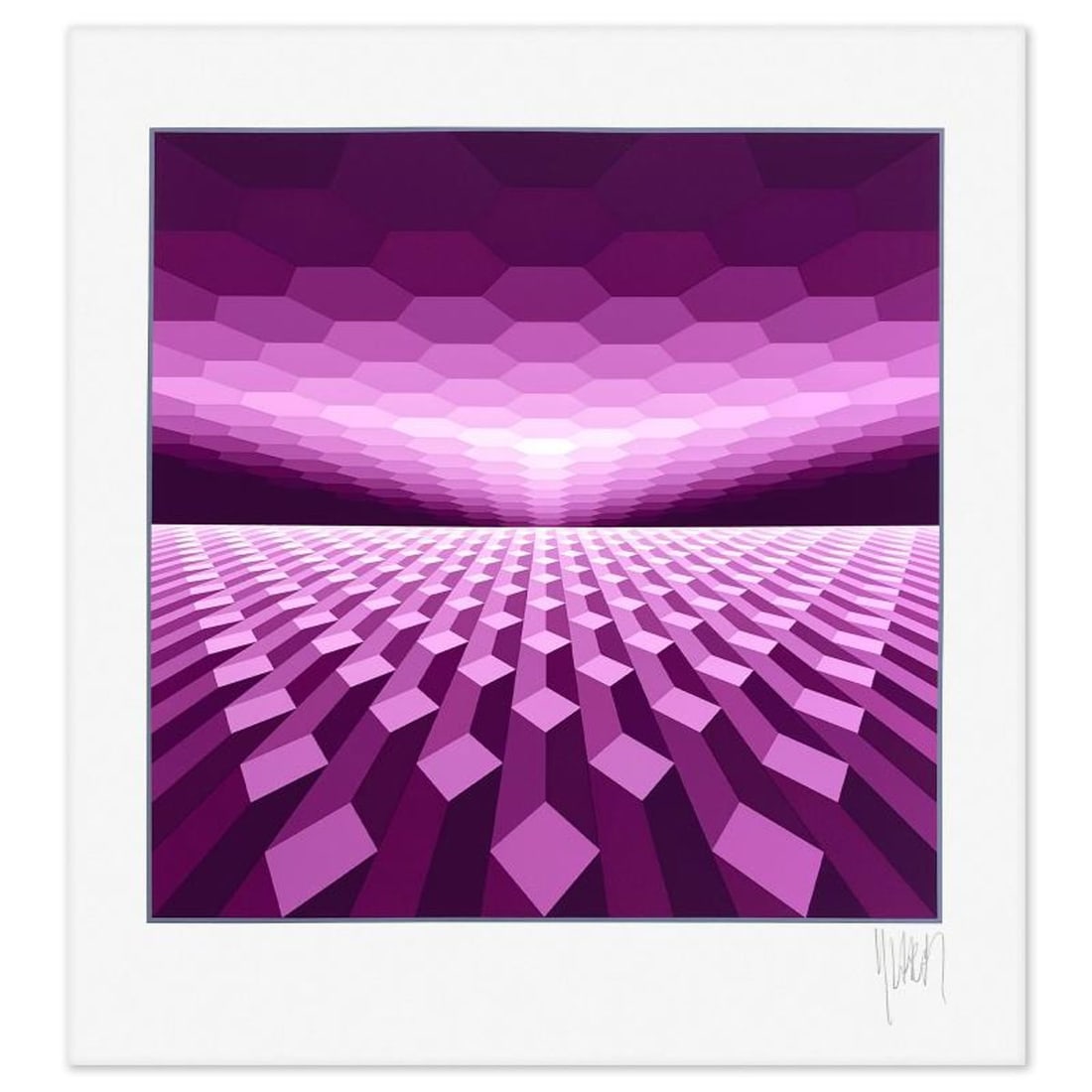 Yvaral, "Horizon II" Limited Edition Serigraph, Numbered and Hand Signed with Letter of Authenticity: Horizon II is a limited edition serigraph on paper by Yvaral, numbered and hand signed with a Letter of Authenticity. Measures approx. 25" x 23.5" (border), 19" x 19" (image). Reference#: 94106.