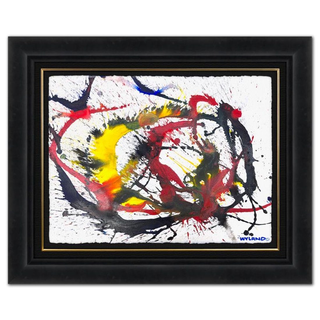 Wyland, "Untitled Abstract" Framed Original Painting on Paper, Hand Signed with Letter of: This is an original watercolor painting on paper by Wyland, hand signed by the artist. This piece comes custom framed. Includes Letter of Authenticity. Measures approximately 31" x 38.5" x (framed), 2