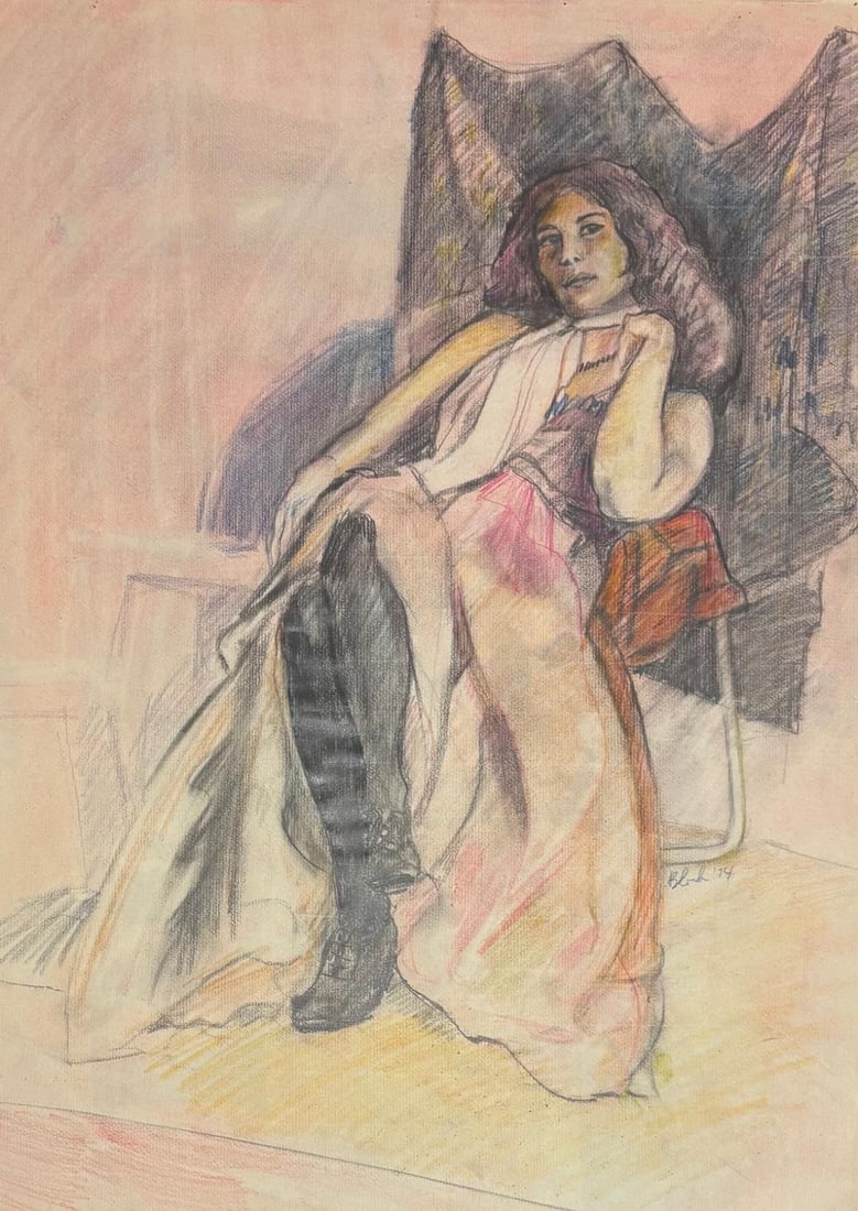 Bloch- Original pastel painting on paper: Artist: Bloch. Medium: Original pastel painting on paper. Size: 20" x 24". Reference#: 94142.