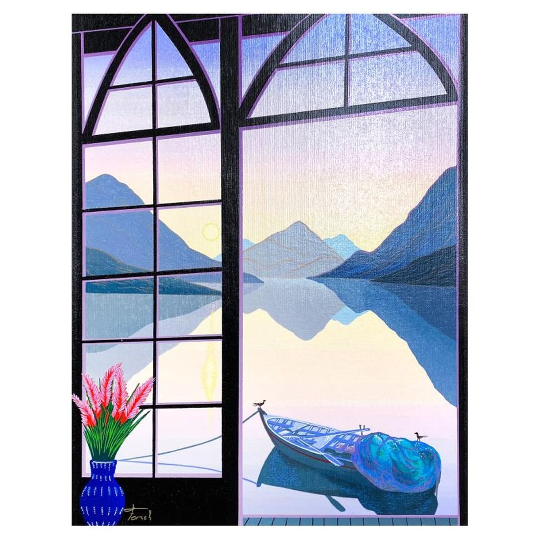 Fanch Ledan, "L'Aube Rayonnante" Limited Edition Serigraph on Canvas, AP Numbered Inverso and Hand (1 of 2)