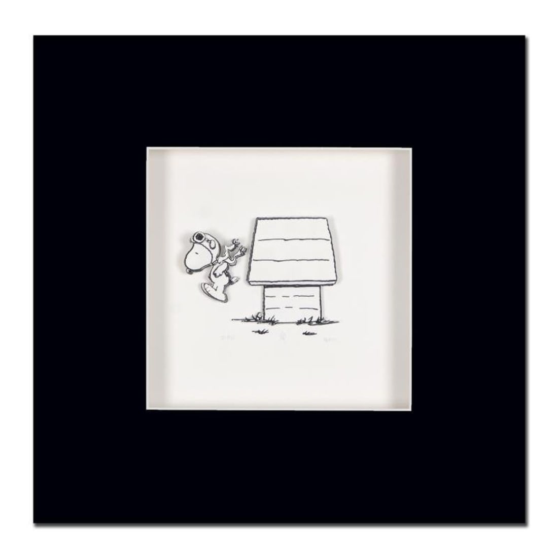 Peanuts, "Jump Right In" Hand Numbered Limited Edition 3D Decoupage with Certificate of: Created from the original artwork archived at the studio, "Jump Right In" portrays the simple yet emotive art of Charles. M. Schulz, creator of PEANUTS. This 3D decoupage print on paper is hand number