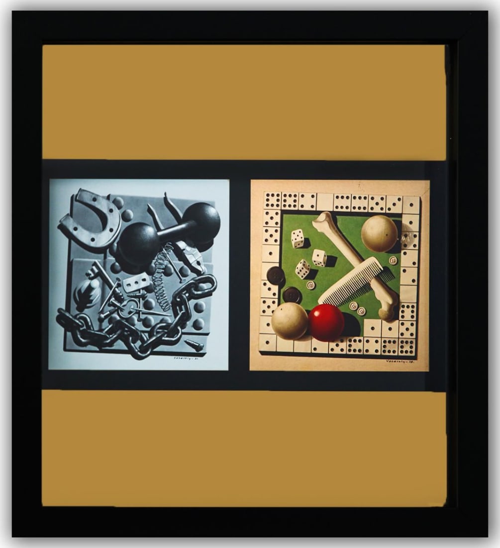 Victor Vasarely- Heliogravure Print "Untitled": Artist: Victor Vasarely. Medium: Heliogravure Print. Title: Untitled. Size: 11" x 10". Measures approx. 13" x 12" (framed). Additional: Custom Framed. Reference#: 21483.