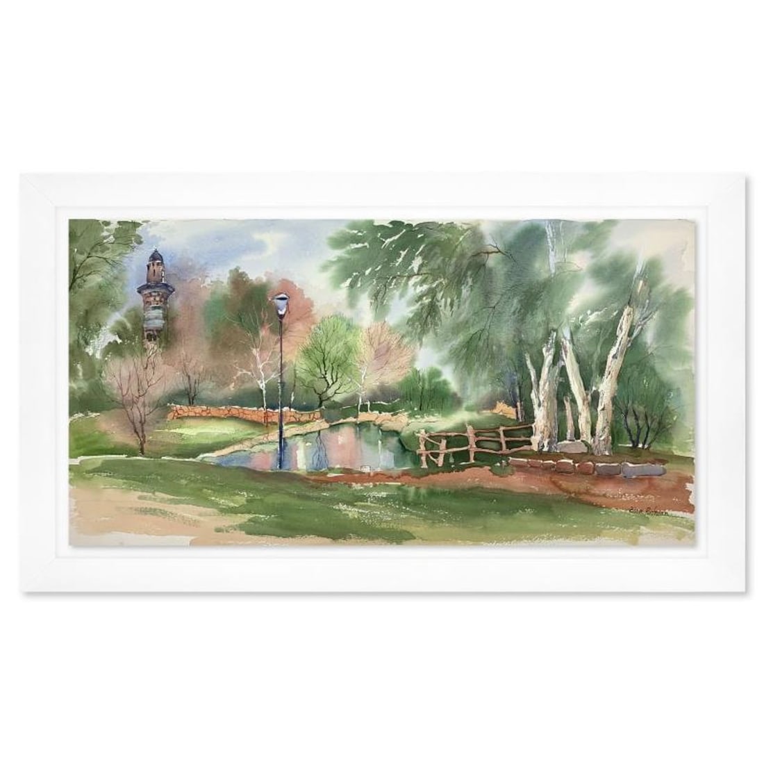 Zina Roitman, Framed Hand Signed Original Painting with Letter of Authenticity.: This is an untitled original painting on paper by Zina Roitman. The piece is hand signed, framed, and comes with a letter of authenticity. Measures approximately 20" x 34" (frame), 16" x 30" (sheet). 