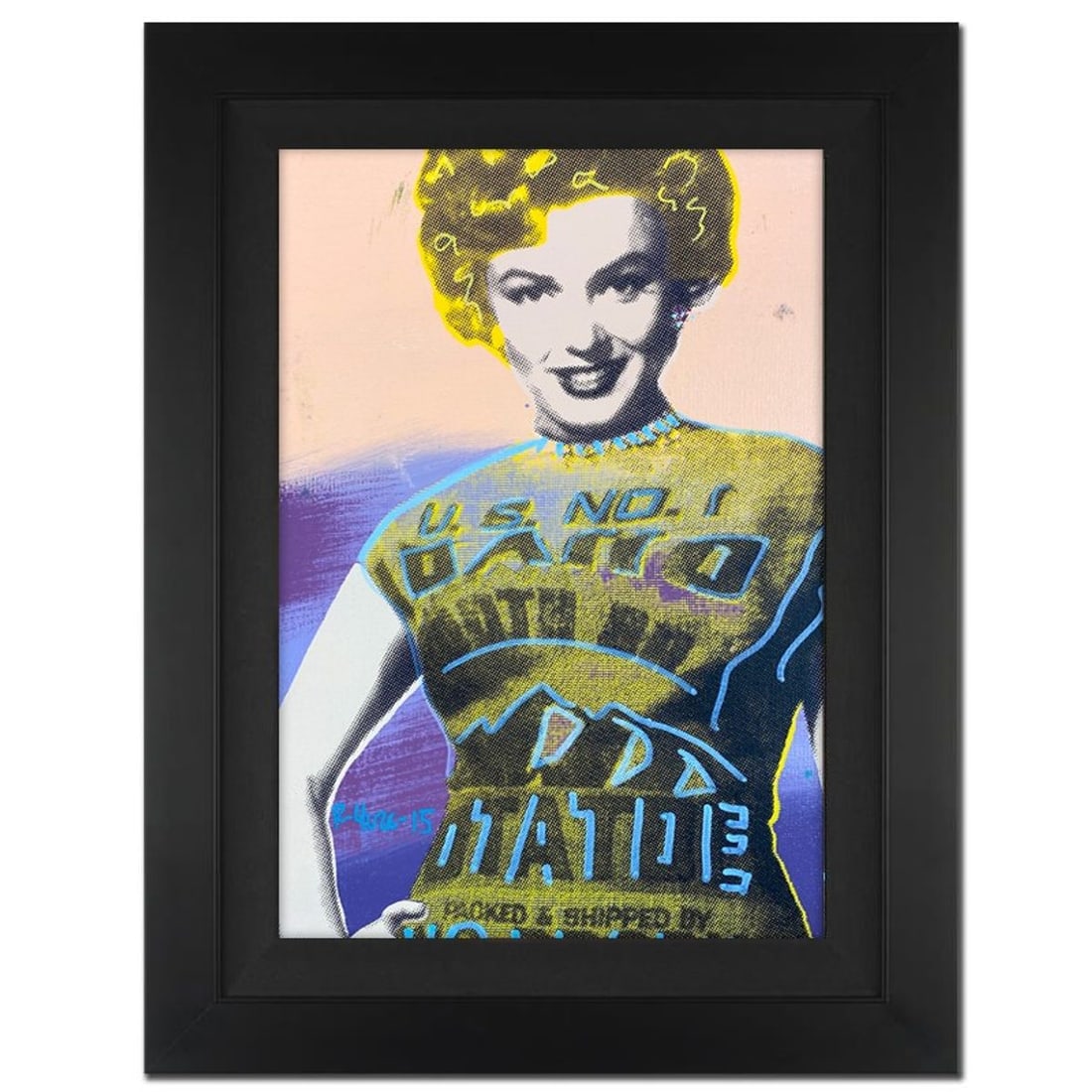 Ringo Daniel Funes, "Marilyn in a Potato Sack" Framed One-of-a-Kind Mixed Media on Canvas, Hand (1 of 3)
