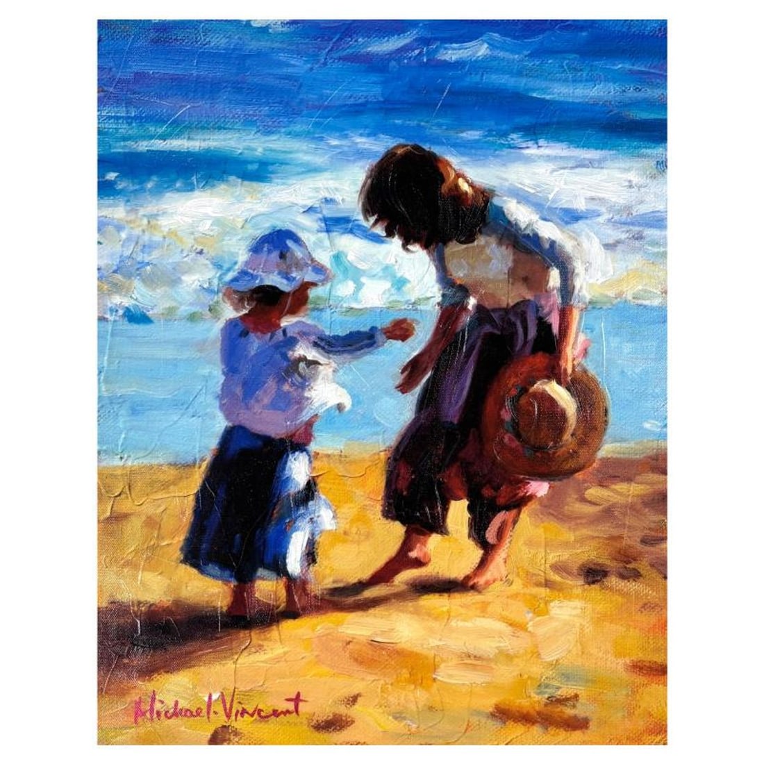 Michael Vincent, "Ocean Treasures" Hand Embellished Limited Edition on Canvas, Numbered and Hand: Ocean Treasures is a hand embellished limited edition giclee on canvas by Michael Vincent, numbered and hand signed by the artist. Includes Letter of Authenticity. Measures approx. 18" x 14" (image).