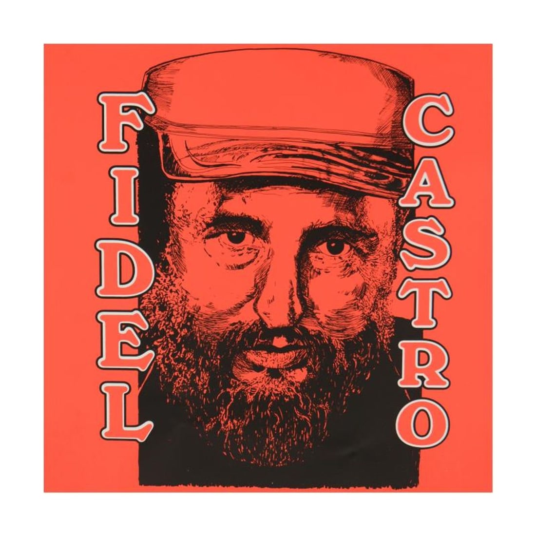 Steve Kaufman (1960-2010), "Fidel Castro" Limited Edition Hand Pulled Silkscreen on Canvas, Numbered: Fidel Castro is a limited edition hand pulled silkscreen on canvas by Andy Warhol protege Steve Kaufman (1960-2010). This piece is numbered 4/50 and hand signed inverso. Includes letter of authenticit