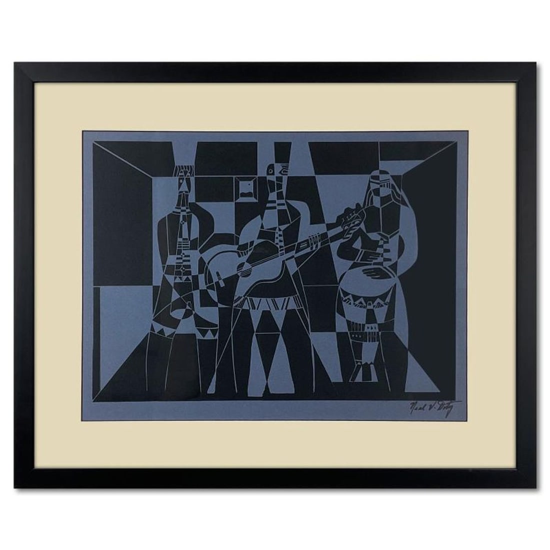 Neal Doty (1941-2016), "California Jam" Framed One-of-a-Kind Linocut, Hand Signed with Letter of: California Jam is a one-of-a-kind linocut on paper by Neal Doty (1941-2016), hand signed by the artist. This piece comes custom framed. Includes Letter of Authenticity. Measures approx. 31.5" x 25.5" 