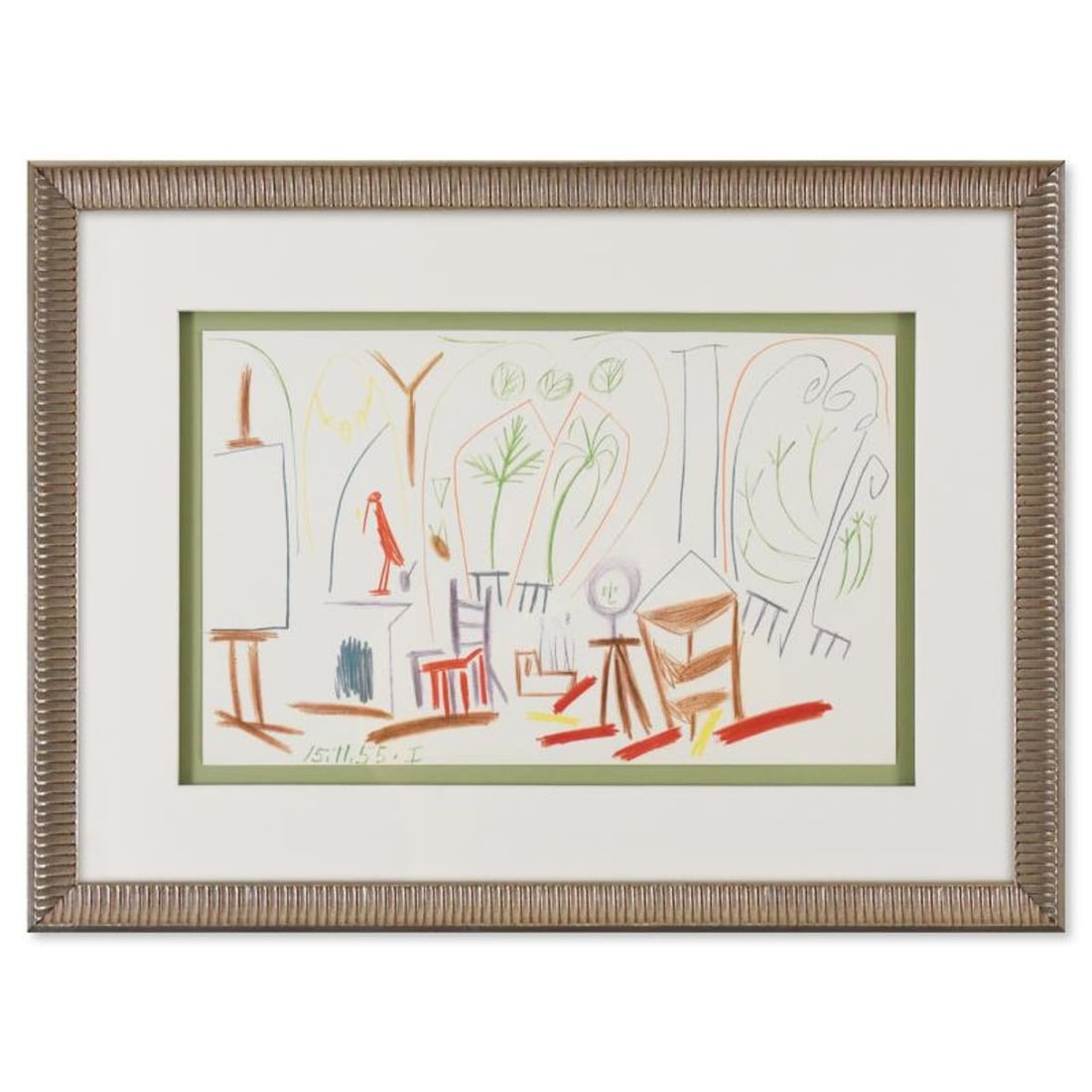 Pablo Picasso (1881-1973), "Carnet de Californie 15.11.55-I" Framed Lithograph on Paper, with Letter (1 of 1)