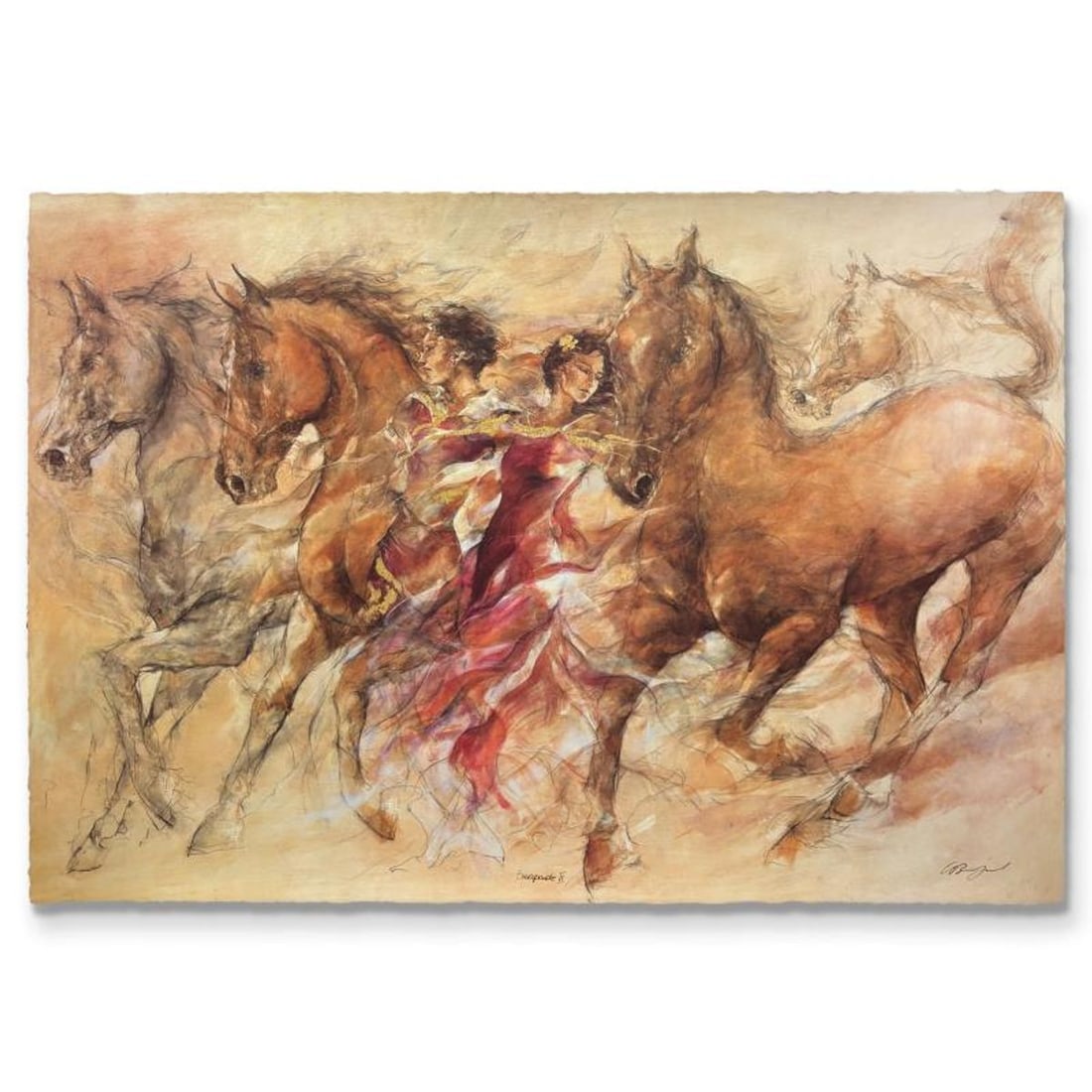 Gary Benfield, "Escapade II" Limited Edition Serigraph, Numbered and Hand Signed with Certificate of: Escapade II is a limited edition serigraph on deckle edge paper by Gary Benfield, numbered and hand signed by the artist. Includes Certificate of Authenticity. Measures approx. 24.5" x 35.5" (image).