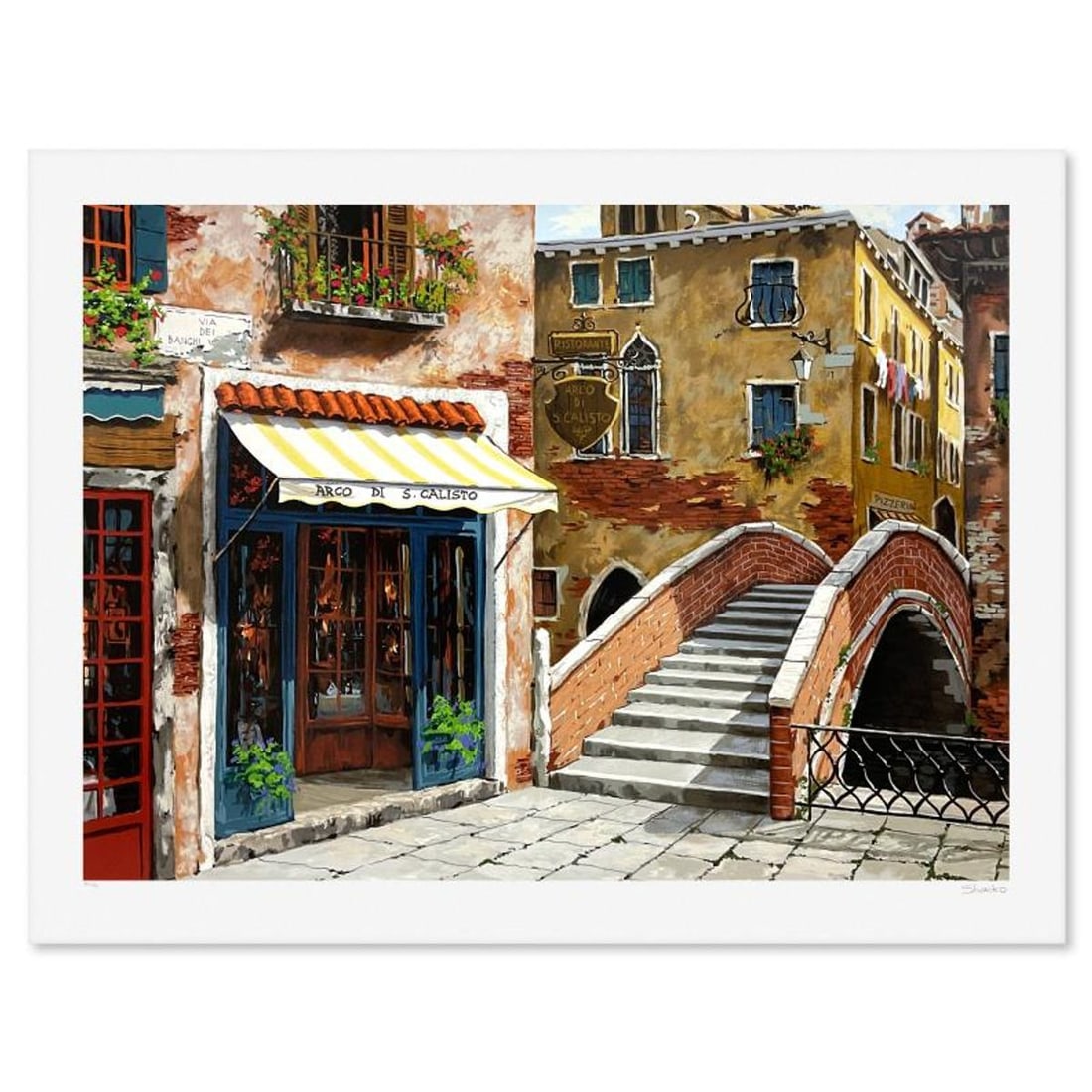 Viktor Shvaiko, "Across the Bridge (White)" Limited Edition Printer's Proof Serigraph (30" x 40"),: Across the Bridge (White) is a limited edition printer's proof serigraph on paper by Viktor Shvaiko, numbered 1/3 and hand signed by the artist. Includes Letter of Authenticity. Measures approx. 35.5"