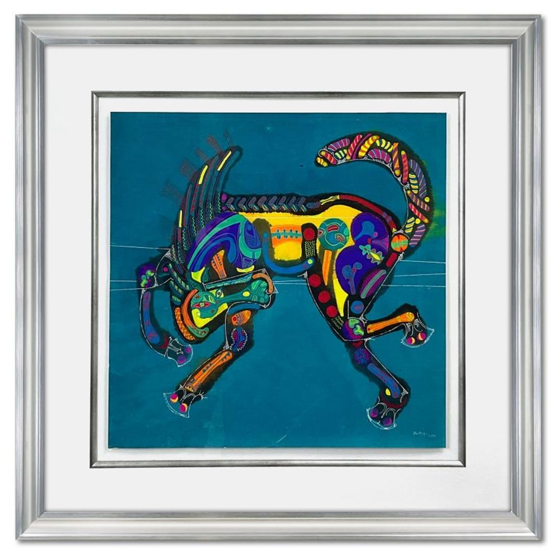 Lu Hong, "Chinese Zodiac - Water Horse" Framed Original Mixed Media Painting, Hand Signed with: Chinese Zodiac - Water Horse is an original mixed media painting on paper by Lu Hong, hand signed by the artist. This piece comes custom framed. Includes Letter of Authenticity. Measures approx. 31" x