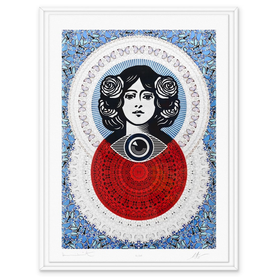 Damien Hirst & Shepard Fairey- Giclee on Smooth Cotton Rag "Third Eye Butterfly Mandala" (1 of 3)