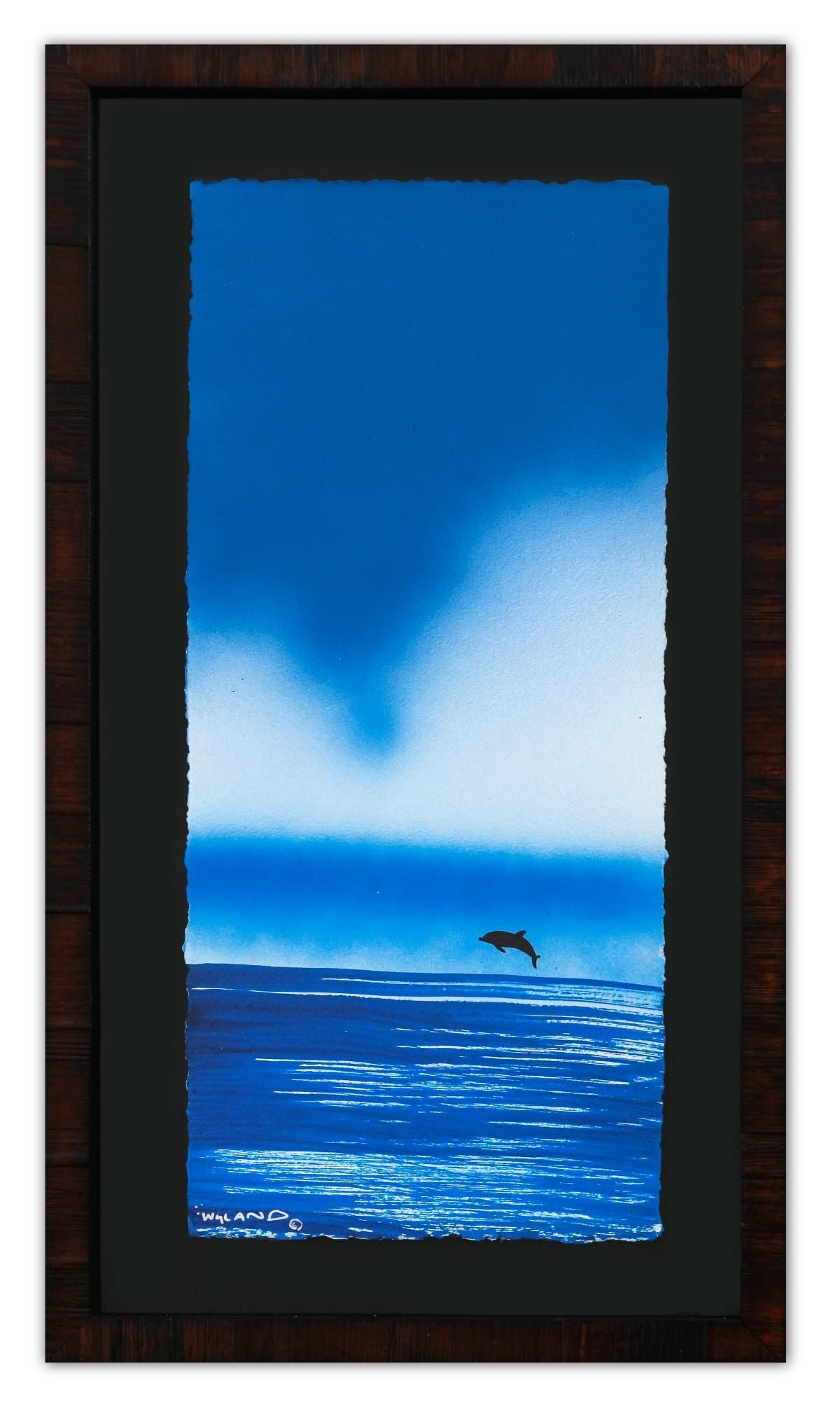 Wyland- Original Watercolor Painting on Deckle Edge Paper "Fluke": Artist: Wyland. Medium: Original Watercolor Painting on Deckle Edge Paper. Title: Fluke. Size: 22" x 10". Measures approx. 28" x 16" (framed). Signature: Hand Signed by the artist. Certificate of Auth