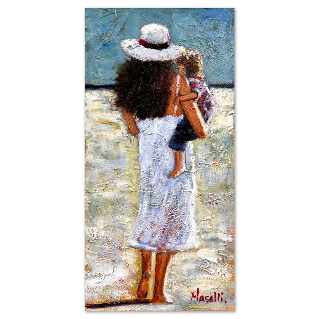Michael Maselli, Original Painting on Canvas, Hand Signed with Letter of Authenticity.: This is an original painting on stretched canvas by Michael Maselli, hand signed by the artist. Includes Letter of Authenticity. Measures approx. 20" x 10" (image).